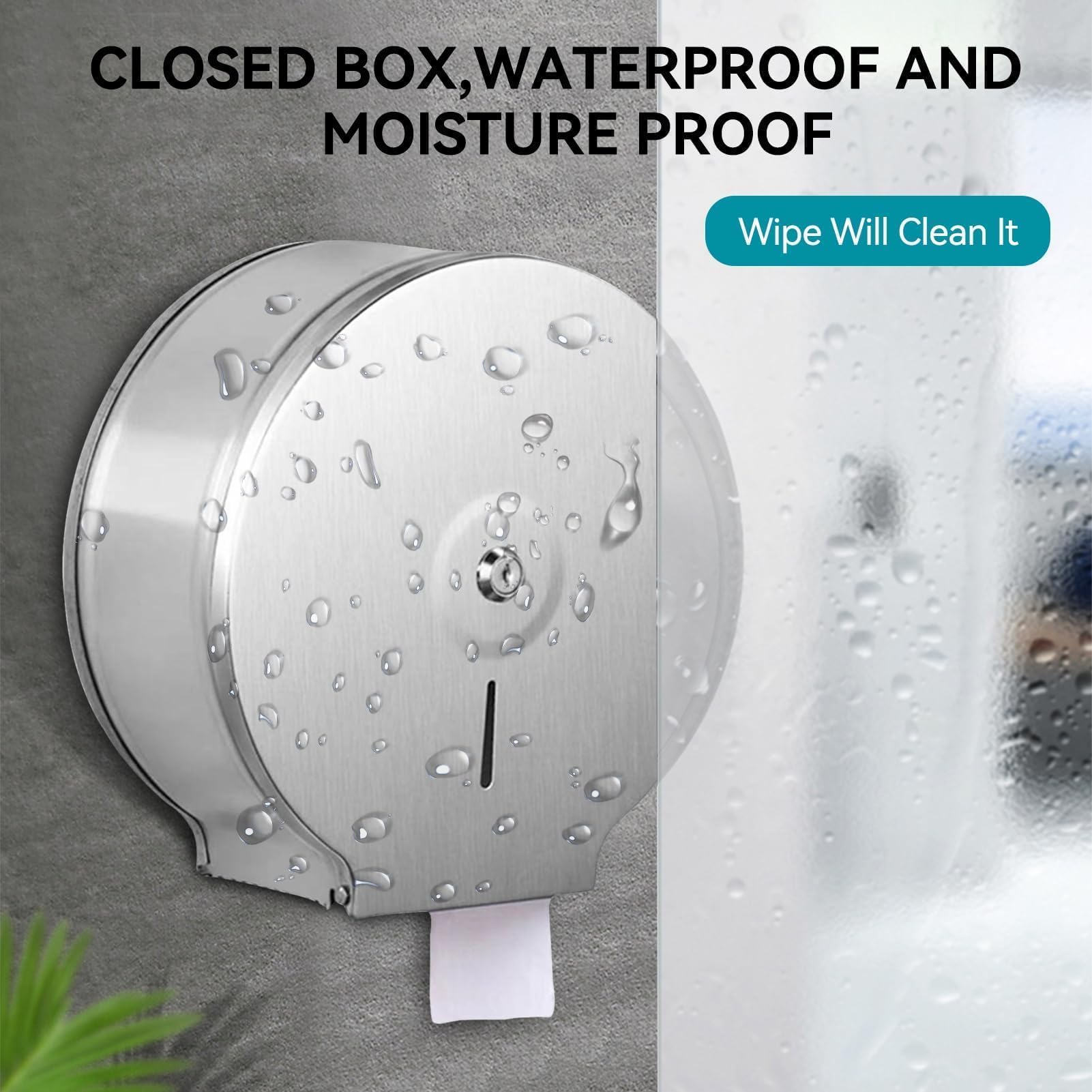 Commercial Toilet Paper Dispenser, Toilet Paper Holder Wall Mount Stainless Steel Single Roll Toilet Paper Holder with Lock Wall Mount Bath Tissue Dispenser Jumbo Toilet Paper Holder