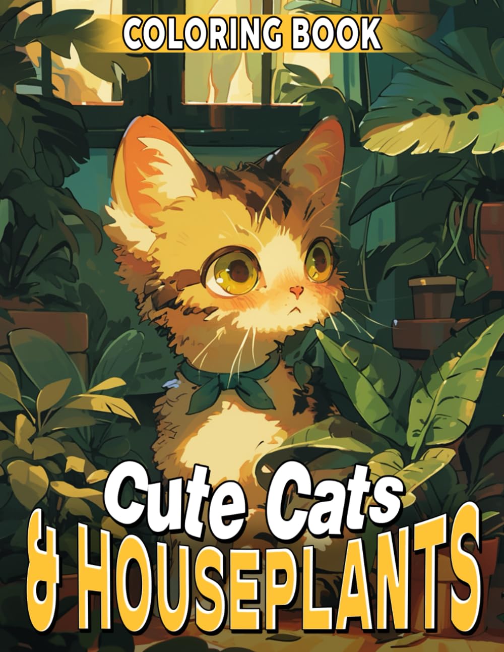Cute Cats & Houseplants Coloring Book: Let Your Imagination Flourish with Adorable Kittens Coloring Pages Cozy Room with Indoor Plants Designs for Teen, Adults to Color