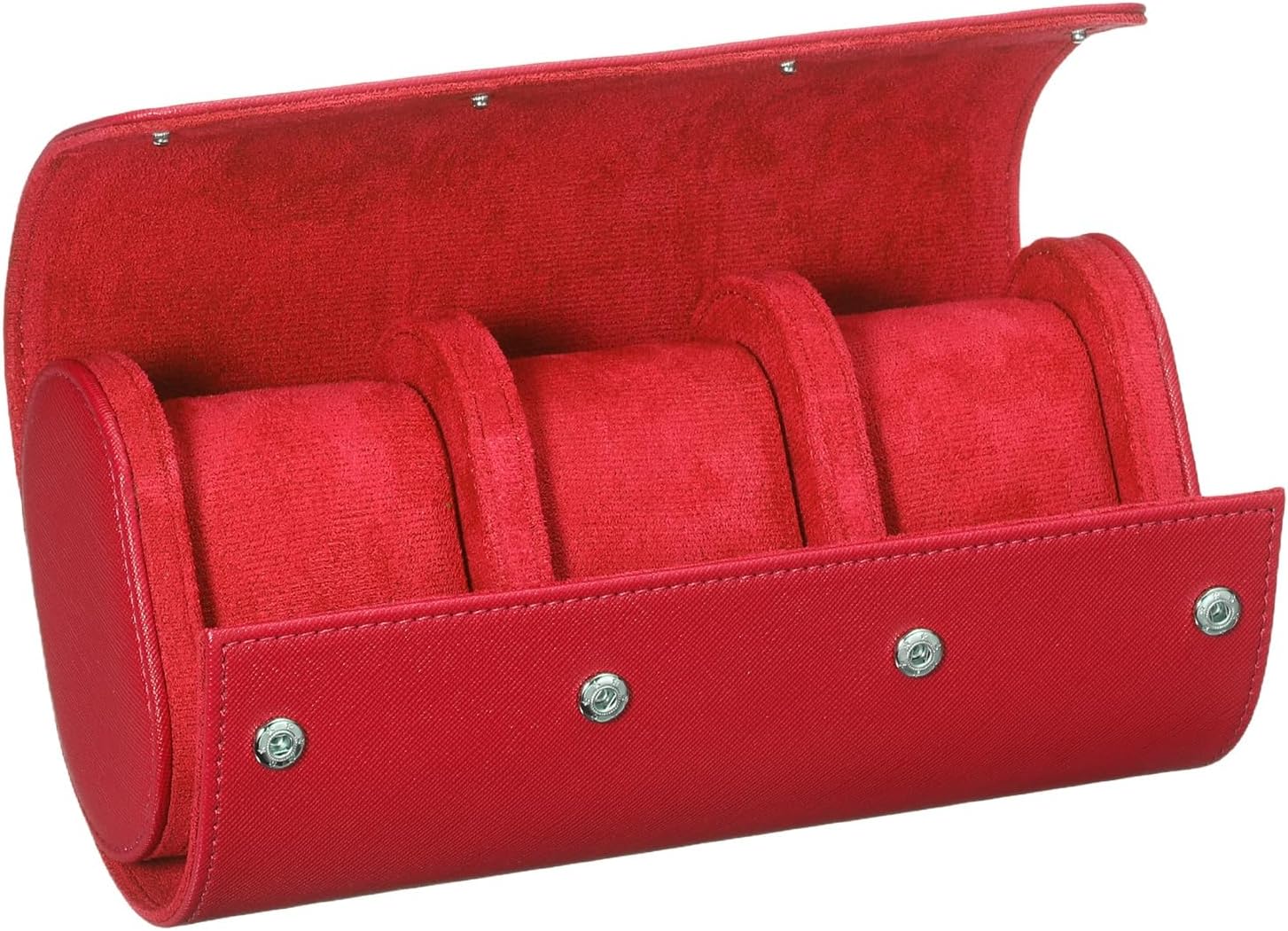 PATIKIL Watch Roll Travel Leather Case, Portable 3 Watch Roll Box with Pillow for Men Women Home Storage Display Gift Storaging Organizer, Green
