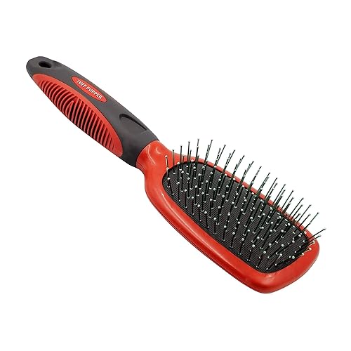 Tuff Pupper Cepillo de acero inoxidable para perros  Cepillo de pelo de gato  Cepillo de cobertizo de gato  Gran cepillo desenredante para perros