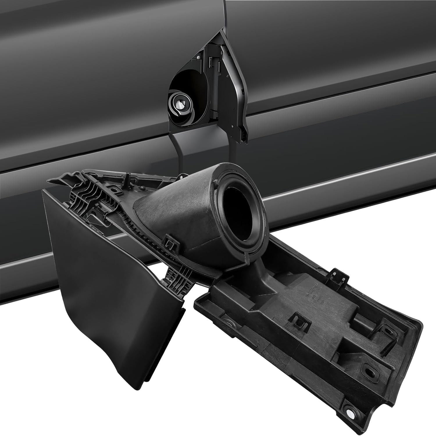 Fuel Door for 2015-2023 Ford Transit Vans 150, 250, 350 (HD) - Replacement Gas Door Cover Accessory (CK4Z-5427936-A, CK4Z-5427936-F) Fuel GAS Filler Pocket Housing Hinge Door Black