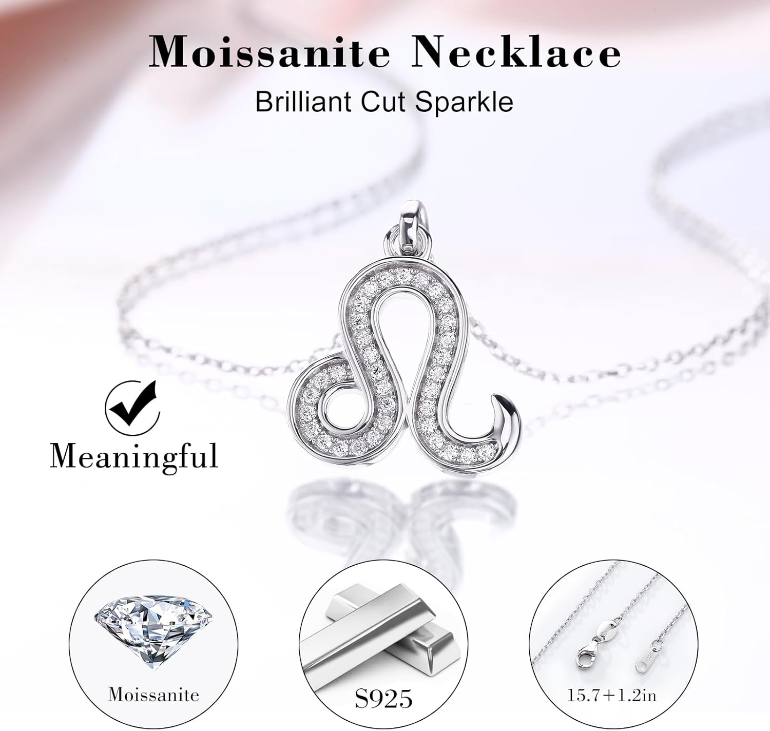 Moissanite Zodiac Necklace, 925 Sterling Silver Horoscope Pendant, 12 Constellation Astrology Jewelry Gift for Women, Comes with Jewelry Box - Image 2