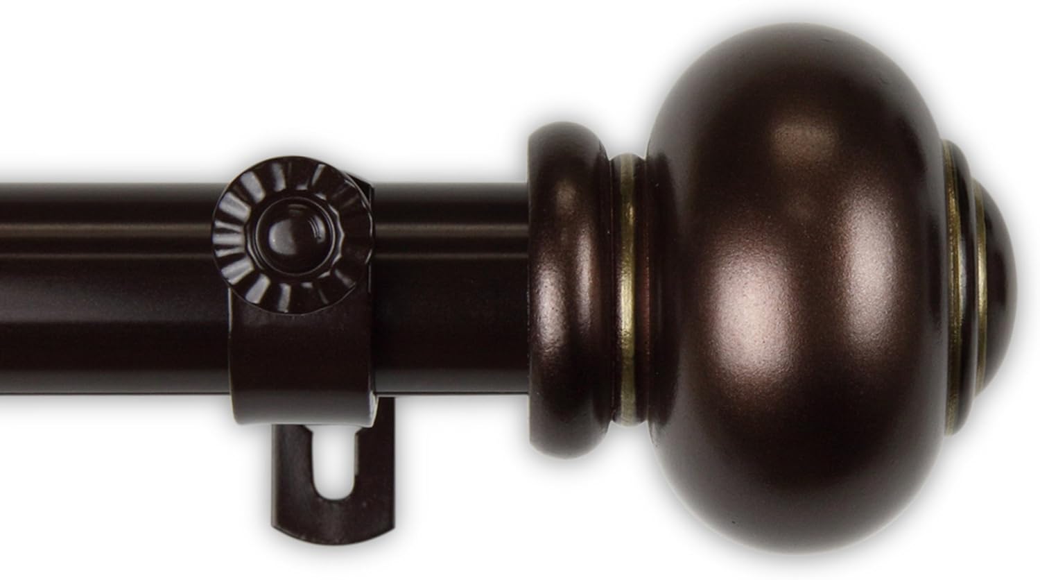 A&F Rod Décor - Orbed 1" Curtain Rod 120-170 inch - Black