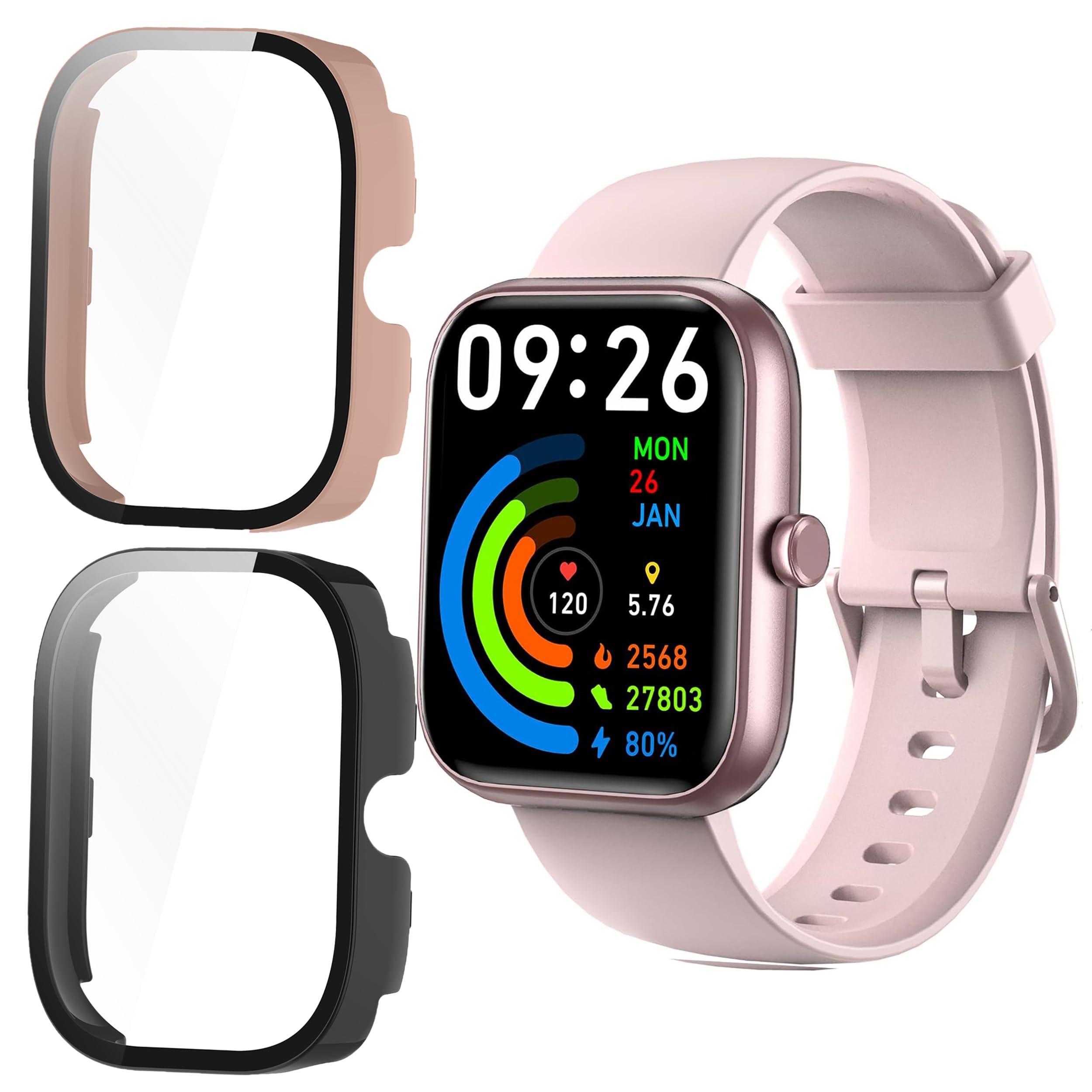 IDW25 Smart Watch Case Lamshaw Hard PC Case with Screen Protector Compatible with VRPEFIT IDW25 Compatible with Konitee