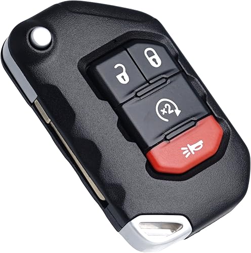 Miniatura 5 de Llavero de repuesto para Jeep Wrangler 2018 2019 2020 2021 2022 Gladiator 2020-2022 OHT1130261 5461A-1130261 Control remoto de entrada sin llave