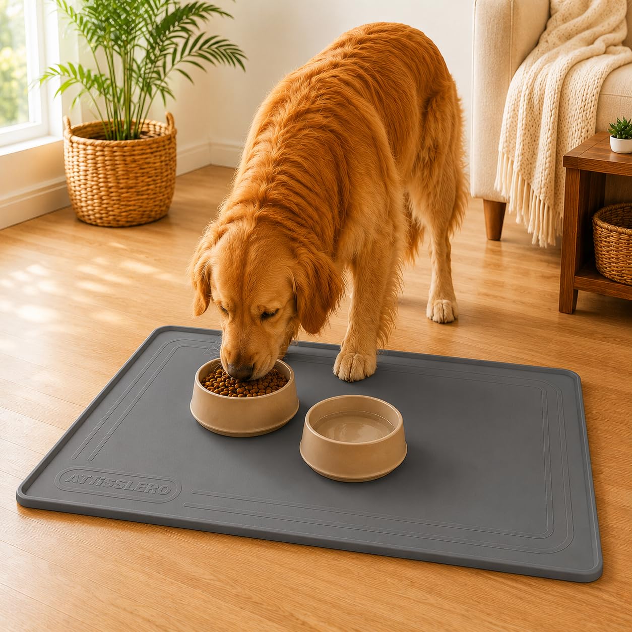 Urinierpad-Halter für Hunde, 68,6 x 68,9 cm, rutschfester Silikon-Welpen-Pad-Halter mit 2,5 cm erhöhtem Rand, Bodenschutz für den Innenbereich, passend für die meisten Trainingspads, leicht zu