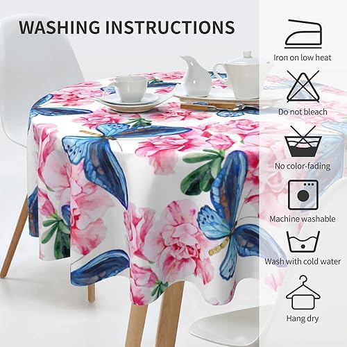 Miniatura 5 de Mantel redondo con diseño de piñas de pascua, impermeable, lavable, para el hogar, restaurante, cocina, picnic, fiesta, decoración de fiesta, mantel