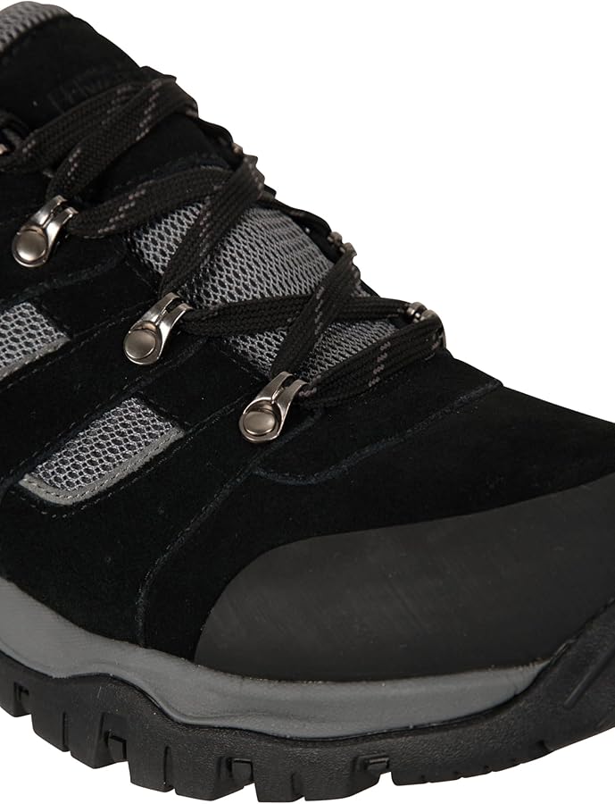 Mountain Warehouse Chaussures Mi-Hautes Voyage Hommes - Revêtement En Daim & Maille, Imperméables, Semelle Intermédiaire EVA, Semelle En Caoutchouc - Marche, Randonnée Noir 40