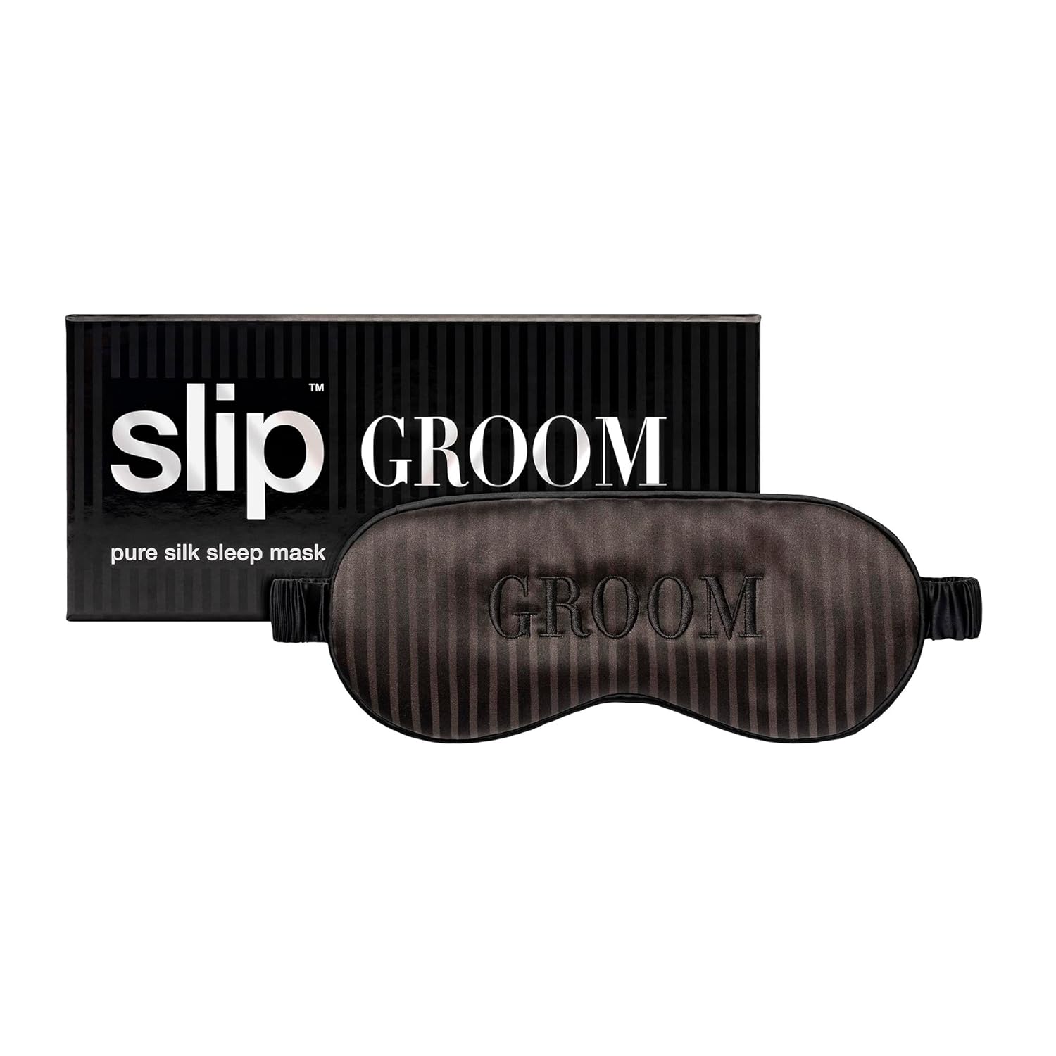 slip Silk Sleep Mask - Bridal Collection - Bride - 100% Pure Mulberry 22 Momme Eye Mask - Comfortable Sleeping Mask with Elastic Band + Pure Silk Filler and Internal Liner