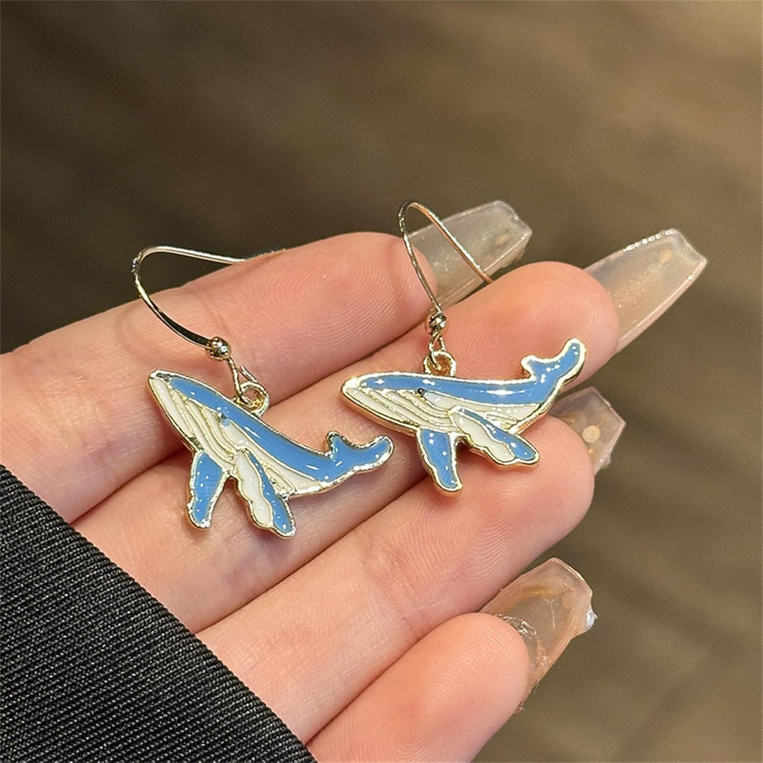 MALOYANVE World Oceans Day Earrings Funny Lightweight Whale Sea Shell Animals Dangle Drop Earrings Beach Jewelry Gifts for Women - Image 6