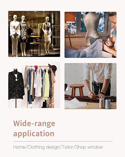 Miniatura 7 de Maniquí femenino de cuerpo completo de 69 pulgadas con base de metal ajustable para tiendas de ropa, blanco