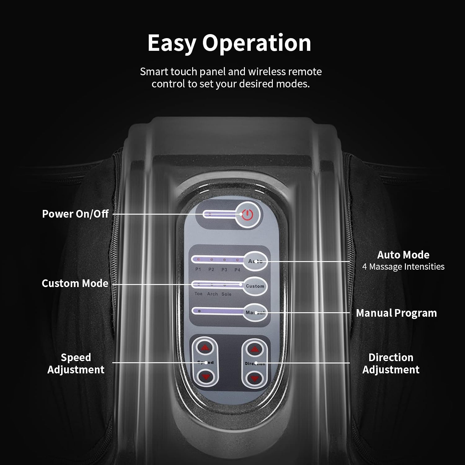 Giantex Shiatsu Foot Massager Machine for Feet, Nerve Pain Therapy Spa Gift Deep Kneading Rolling Massage for Leg Calf Ankle, Electric Shiatsu Foot Massager w/Remote, 4 Modes, Gray