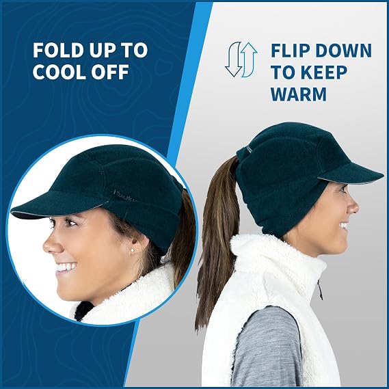 Women\'s Heather Teal Trailblazer Reflective Fleece Ponytail Hole Winter Hats TrailHeads Fleece Ponytail Hat for Women – Trailblazer  main image 4