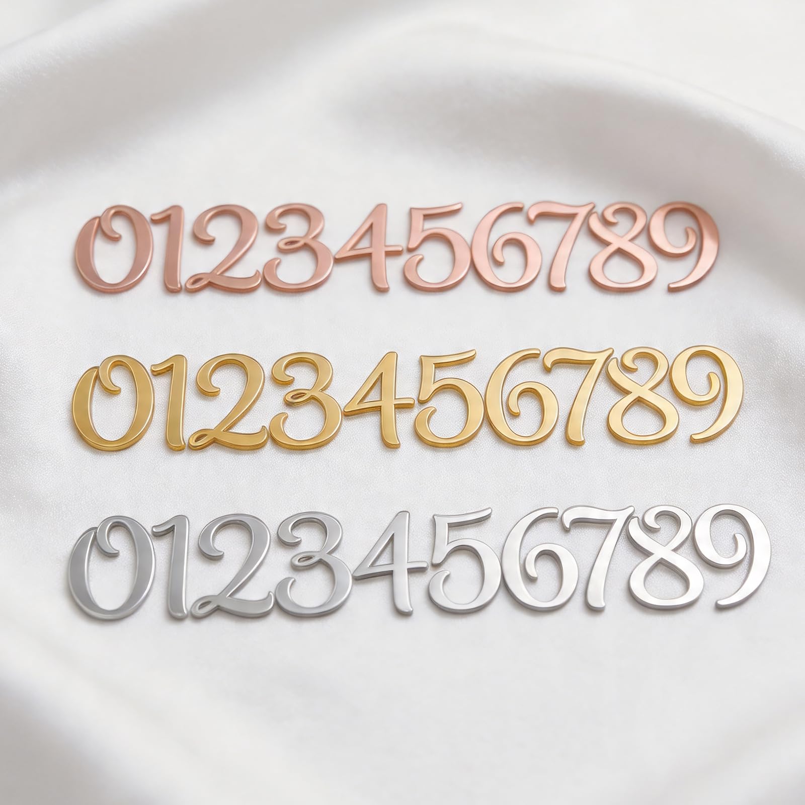 Acrylic Cake Topper Set of 3 Colors (Gold, Silver, Rose Gold) - Elegant Number Decor for Adult Birthday Party, Anniversary Celebration - Durable & Easy to Clean