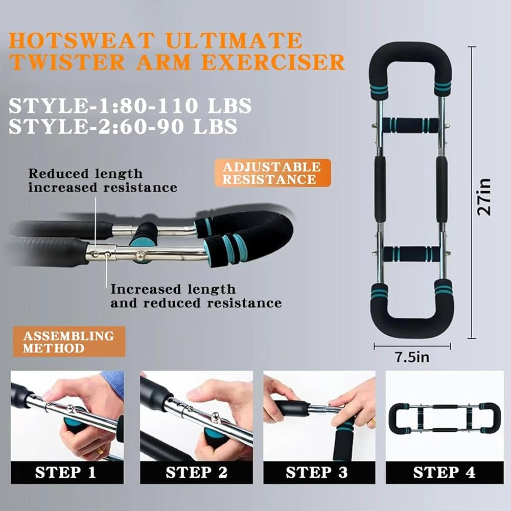 Aazon.co: Saker Twister Ar Trainer U2013 40-100lb Adjustable Forear, Chest &ap; Shoulder Exerciser
