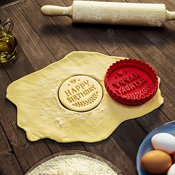 Cookie Stamp. Birthday Cookie Stamp. Fun & Festive Cookie Stamp & Cutter - Create Beautiful Cookies for Birthday Parties and Celebrations
