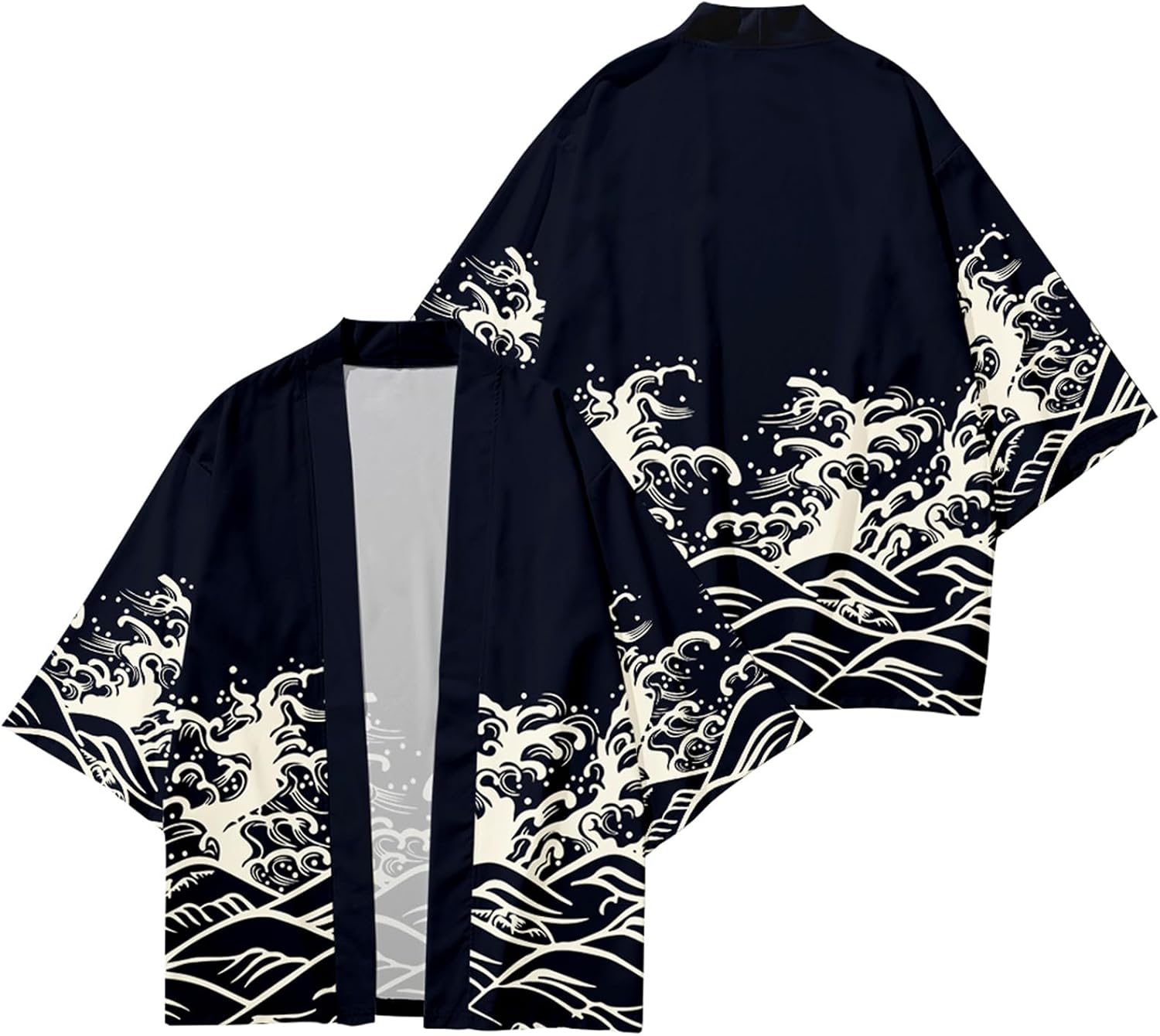 DOSLAVIDA Men's Kimono Cargigan Suits Lightweight 2 Piece Beach Outfits Japanese Open Front 3/4 Sleeve Shirt & Shorts