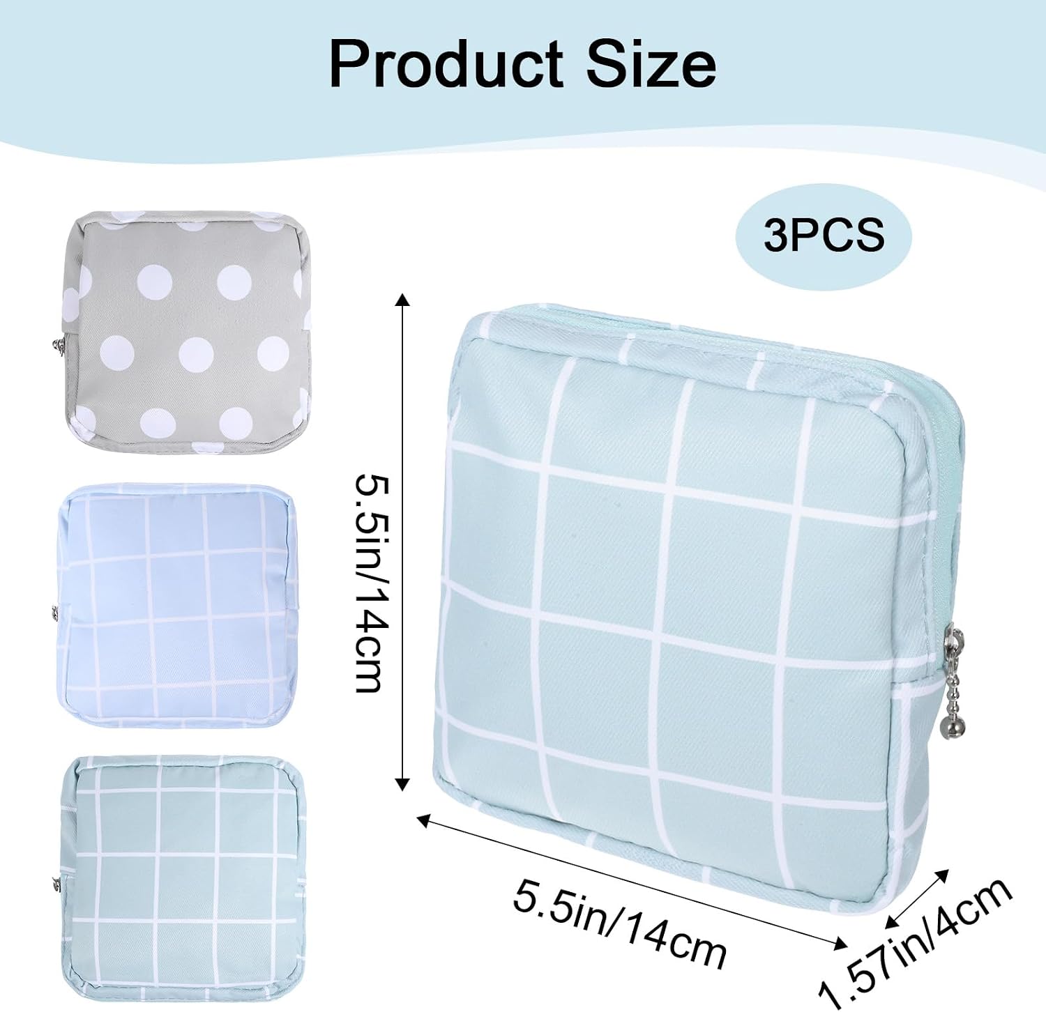 3 PCS Period Bag, 3 Styles Portable Sanitary Pad Pouch image 2