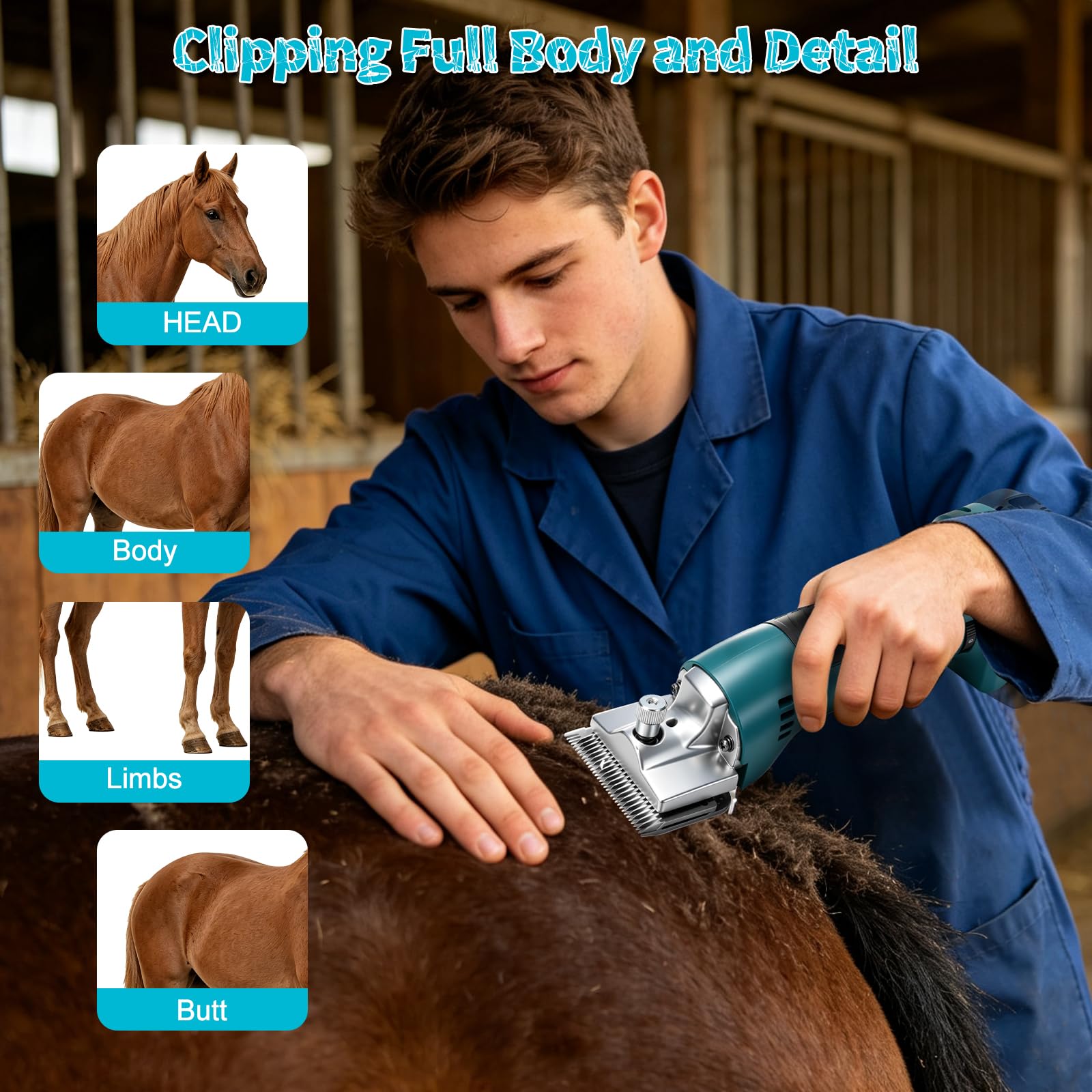 Tosatrice a batteria per cavallo e pecora per Makita, 18 V, 6 marce (senza batteria)