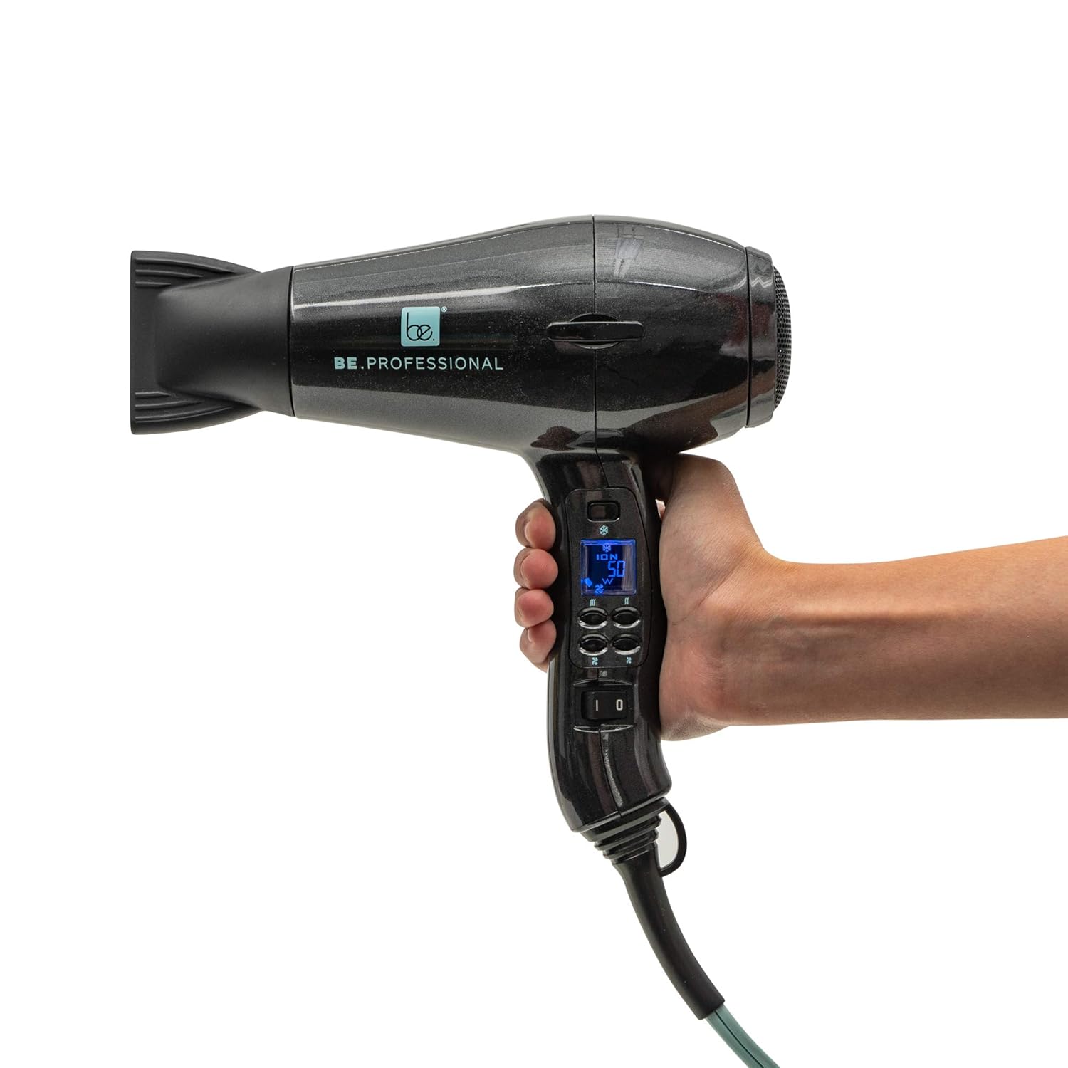 Be Professional Pearl Black Digital Dryer with Short Nozzle