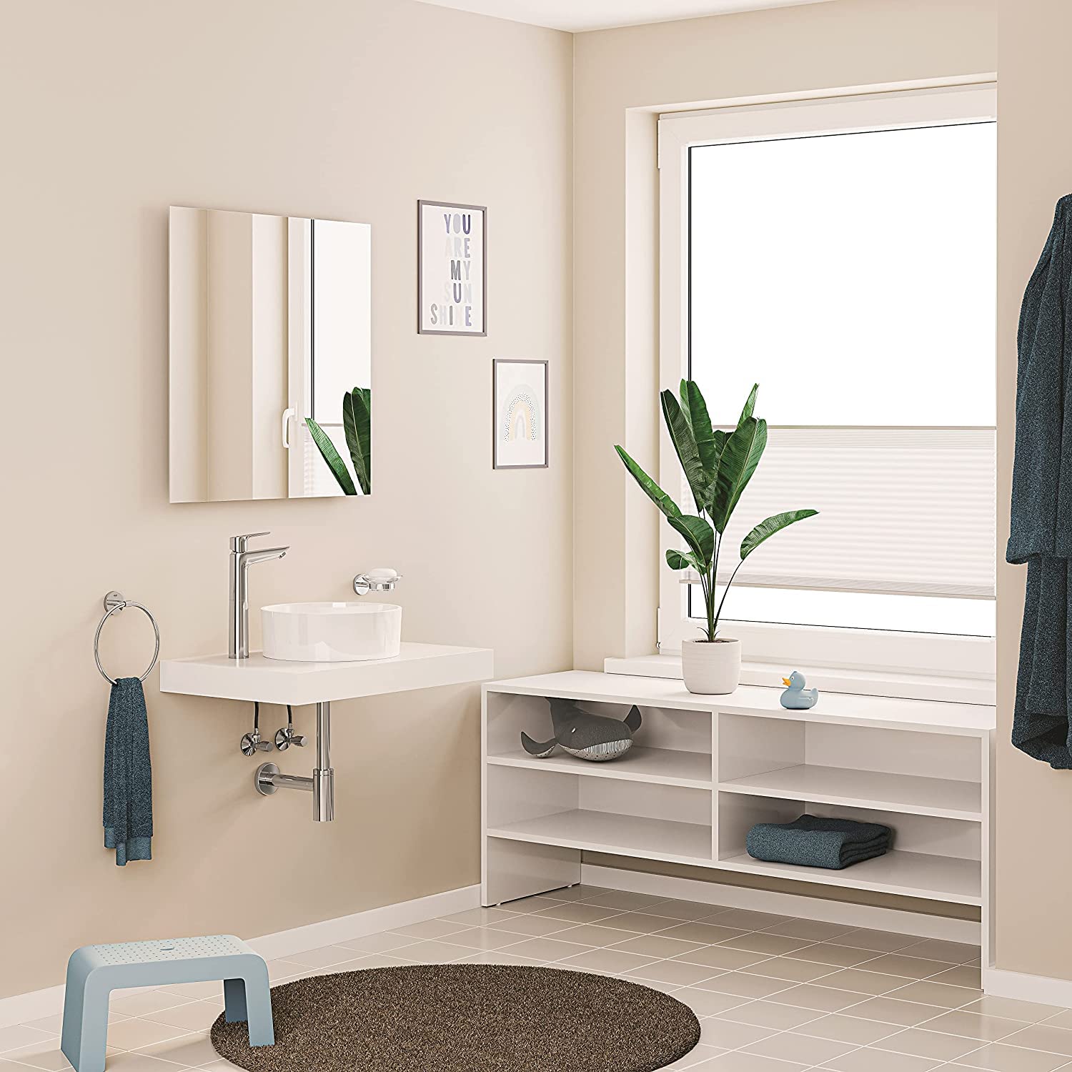 Grohe Start Edge QuickFix- Grifo de lavabo monomando XL (caño alto, vaciador push-open, menor consumo de agua con caudal 3,5 l/min, instalación rápida, altura 304mm), cromo, 23777001