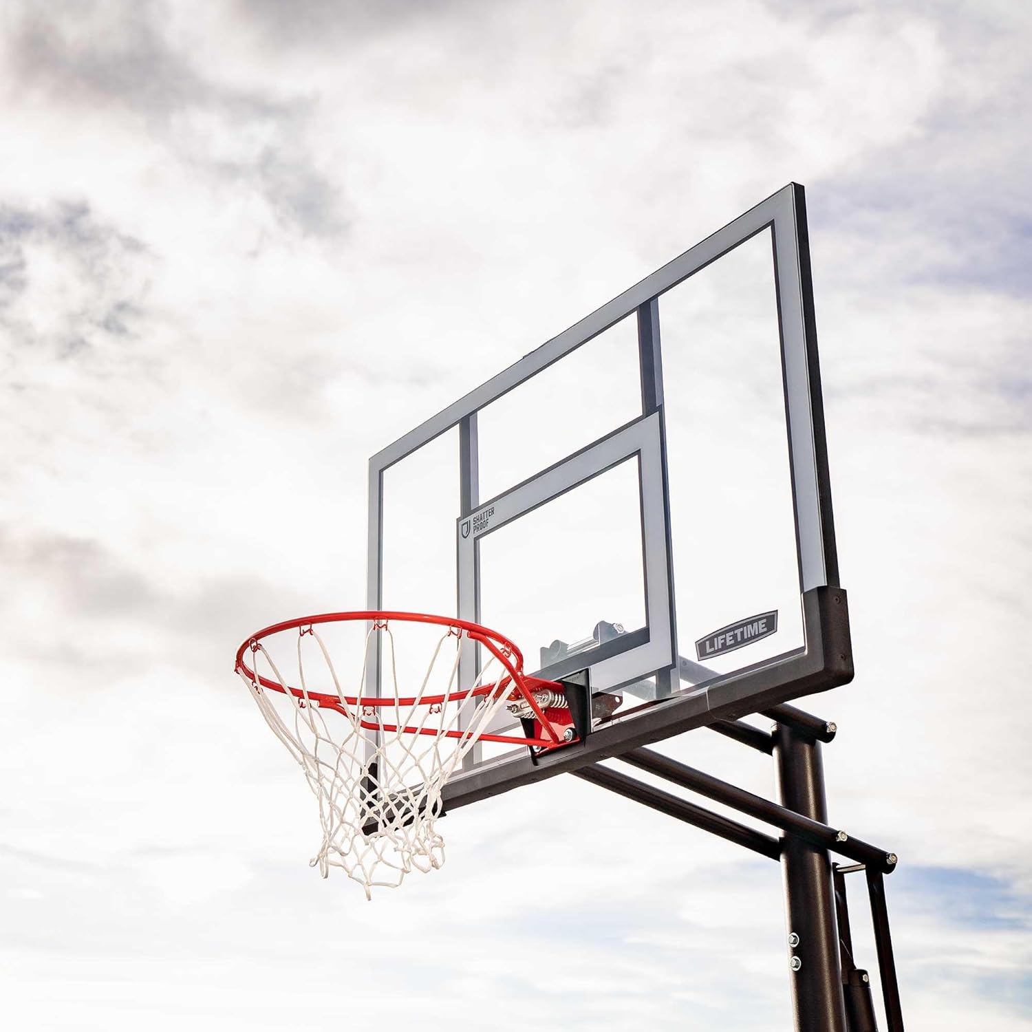 Lifetime Portable Basketball Hoop, Adjustable Height 7.5-10 Ft, 52-Inch Shatterproof Backboard, Power Lift Adjustment