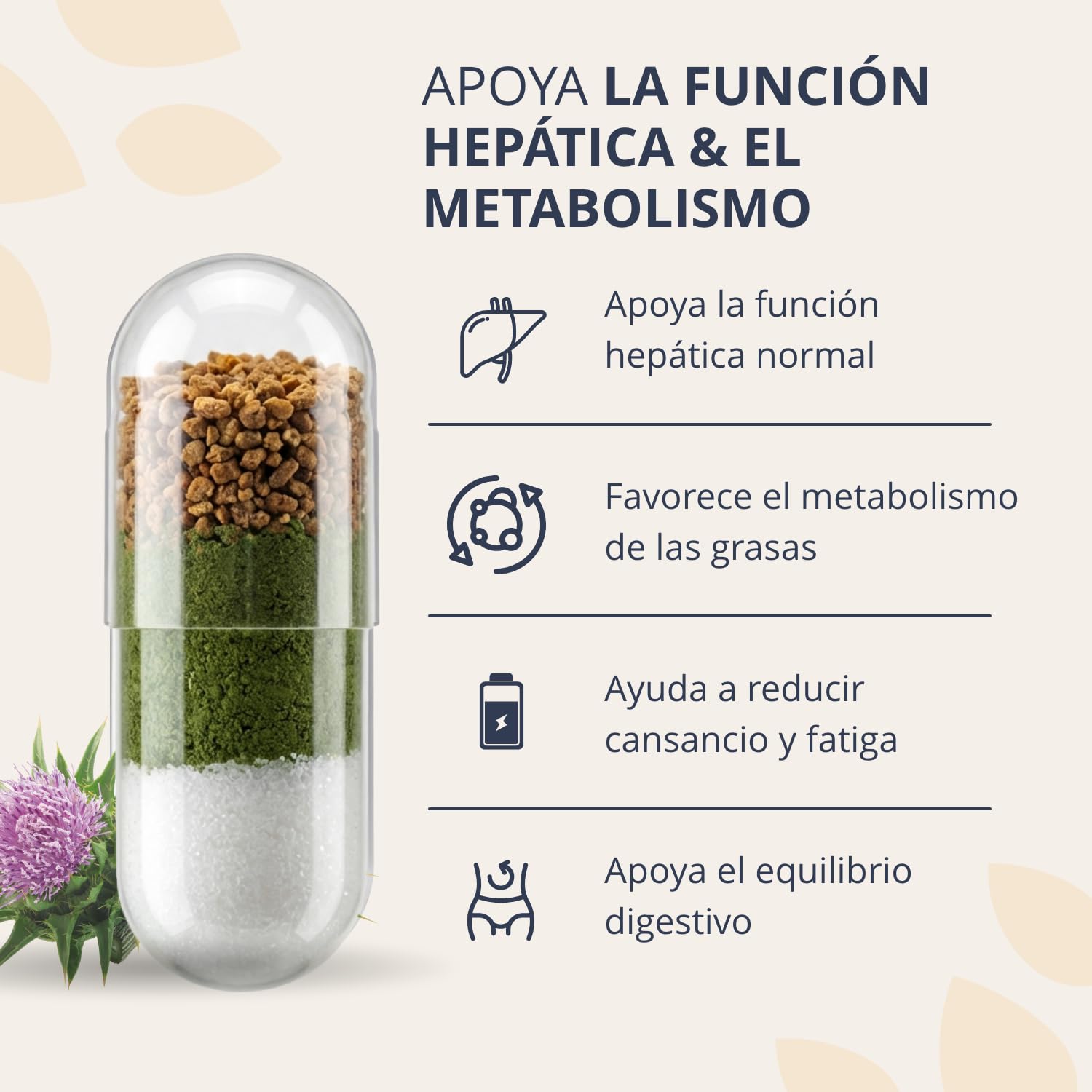 Golden Tree Liver Complex - Cardo Mariano Capsulas, 60 piezas | Con Diente de León, Alcachofa, Cúrcuma, Colina, Vitaminas B6 B12 D3 E y Pimienta Negra