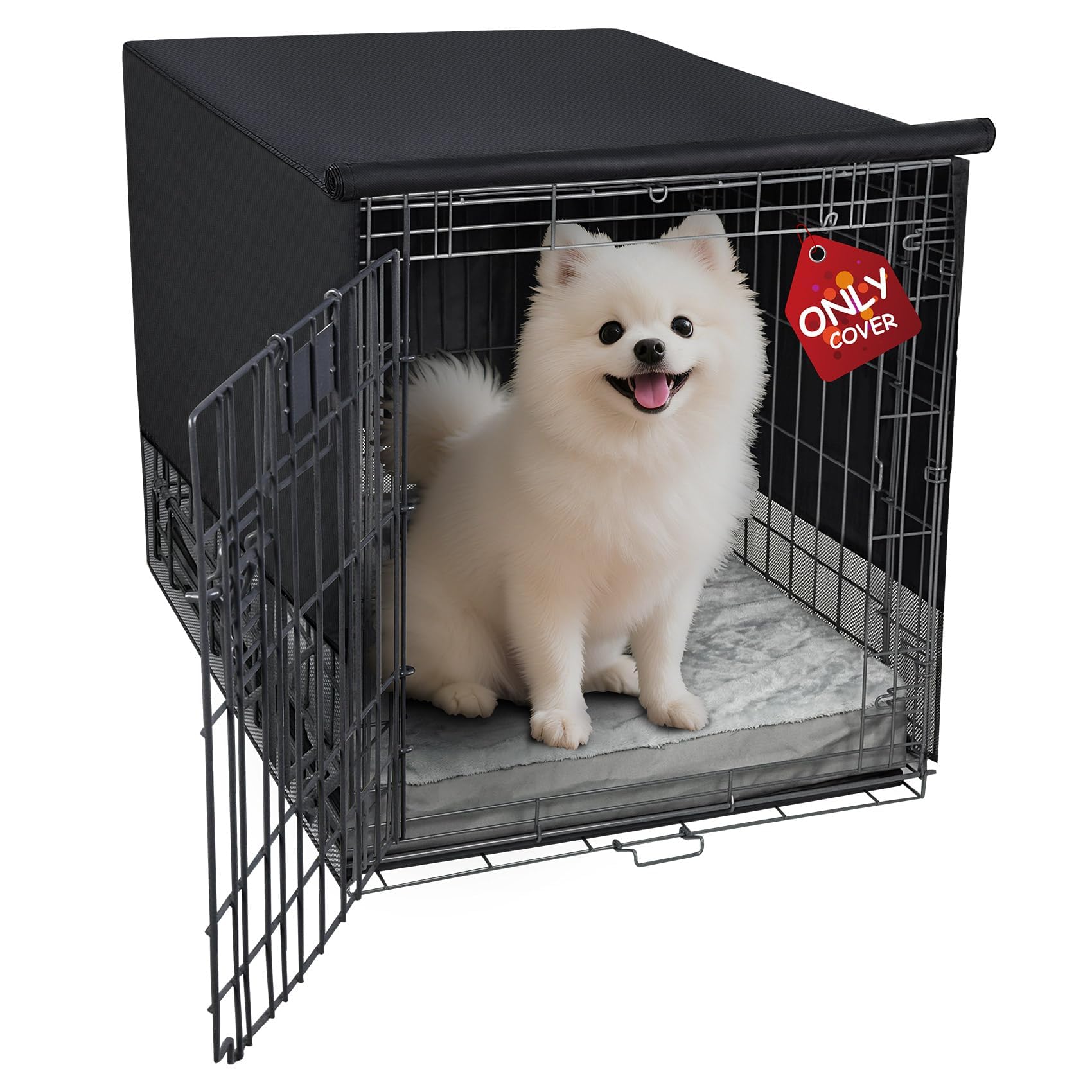 Explore Land Breathable Dog Crate Cover - 4 Sides Mesh Ventilation, Basic Pet Kennel Cover, All Sides Open, Universal Fit for 1 2 3 Doors 24 inches Wire Dog Crate - crates houses and pens | Mubboo