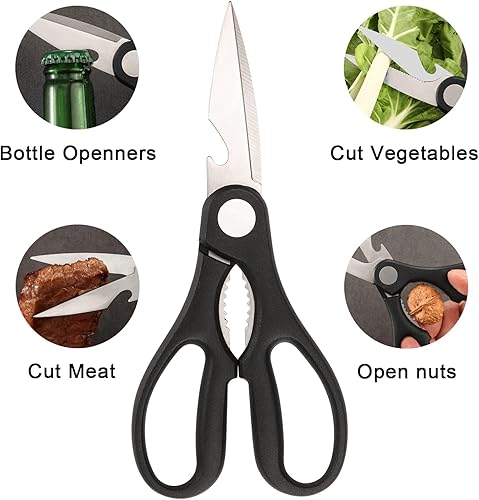 Miniatura 9 de Juego de cuchillos de cocina antiadherentes con almacenamiento de madera, cuchillo de carne dentado, cuchillo de chef, tijeras con afilador, 15