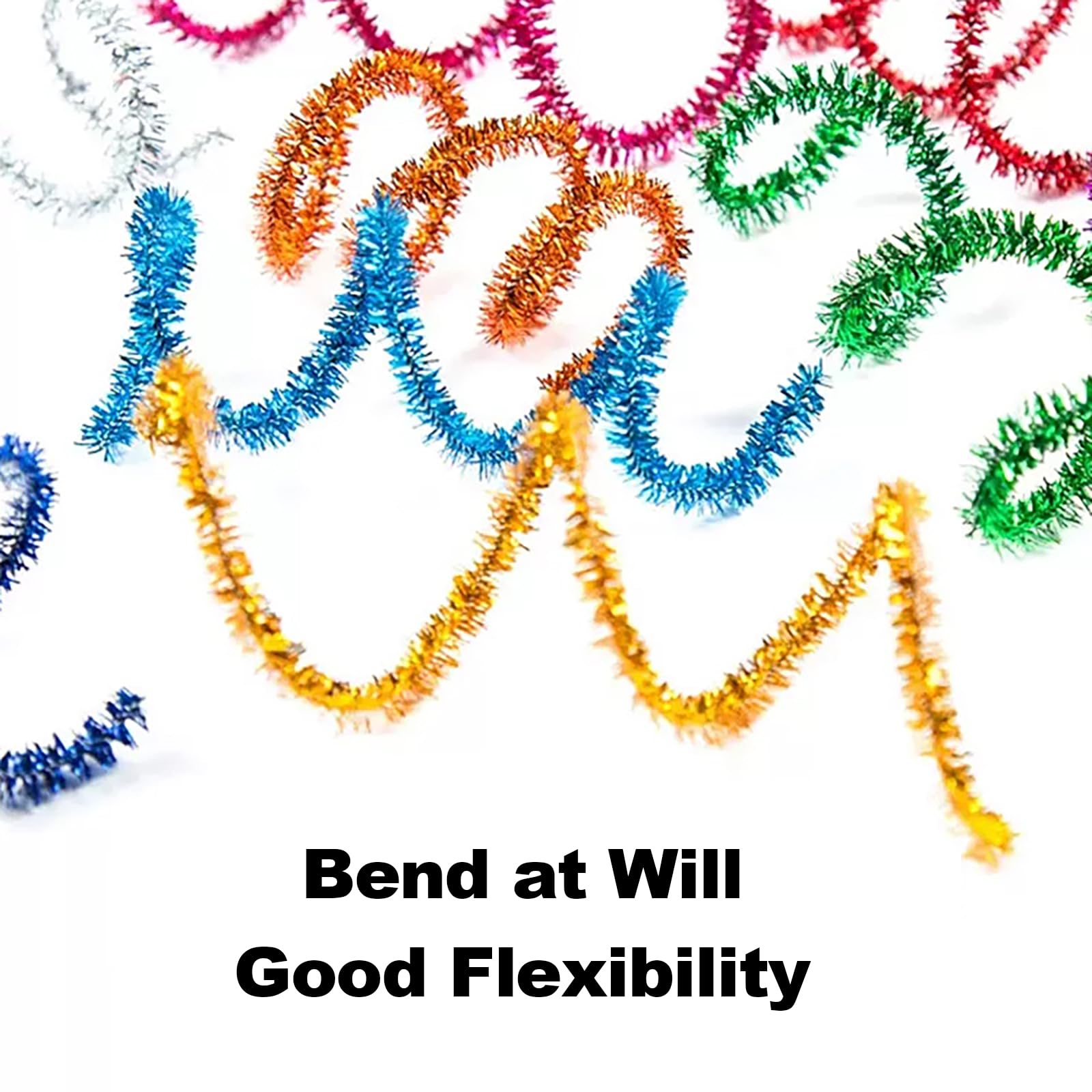 100 Scovolini Colorati Con Glitter | Per Lavoretti DIY | Lunghezza 30 Cm | Decorazioni Natalizie E Creative - Foto 6