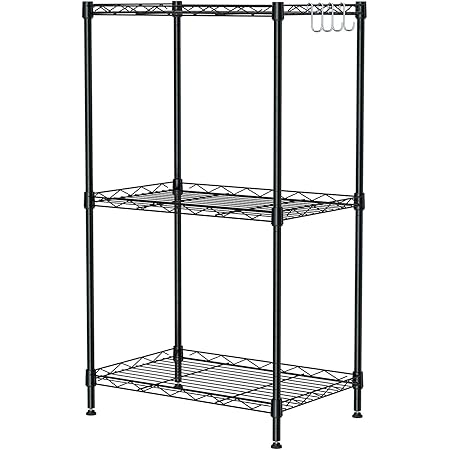 Amazon Srica メタルラック スチールラック メタルルミナス スチールシェルフ メタルシェルフ 収納棚 収納ラック キッチン 棚 防サビ 3段 幅54 奥行30 高さ80cm ポール径15 9mm メタルラック本体 オンライン通販