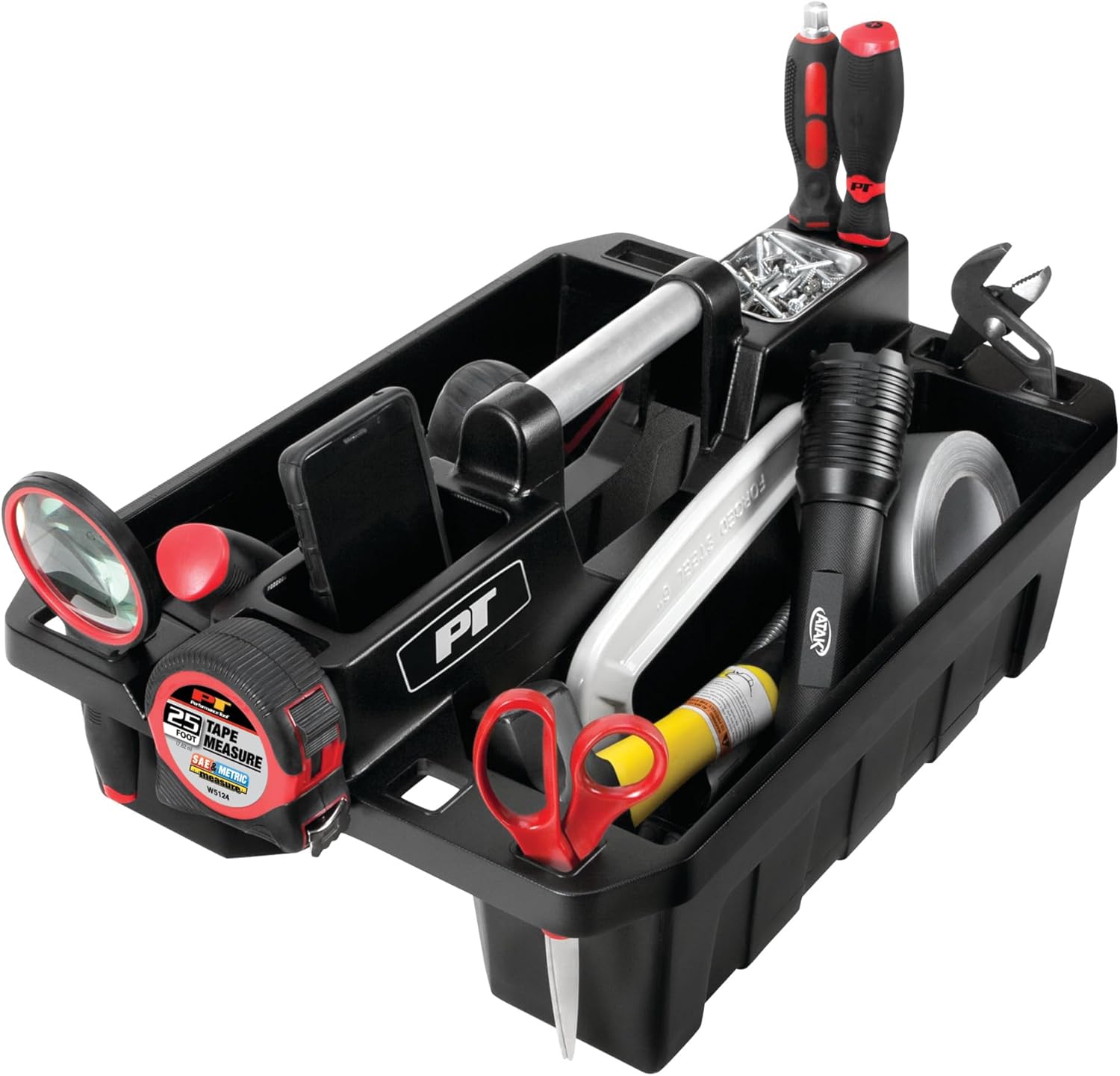 Performance Tool W88995 Portable Supply Caddy and Magnetic Utility Tool Tray,Black