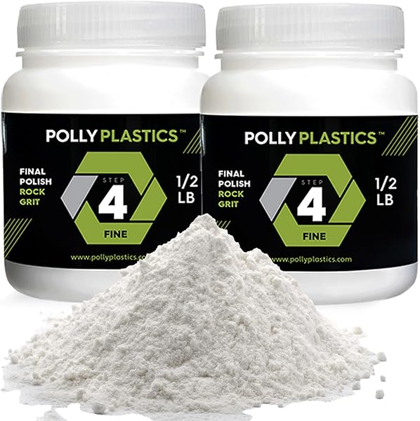 Polly Plastics Rock Tumbler Grit Refill, Final Polish 1200 Fine Aluminum Oxide, Stage 4 for Tumbling Stones (2 Pack) (1 lb.)