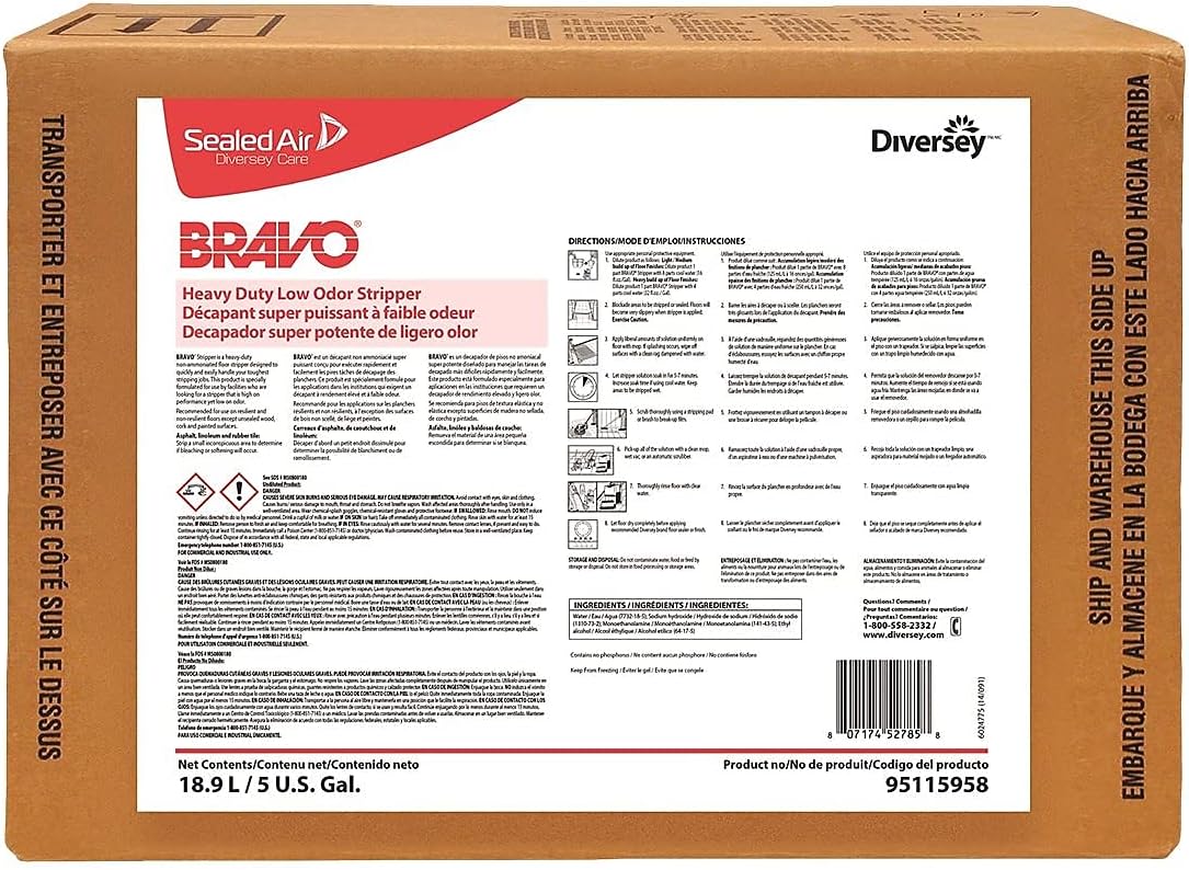 DiverseyBravo 897278 Bravo Heavy Duty Floor Stripper Low Odor 640 Oz. (95115958)
