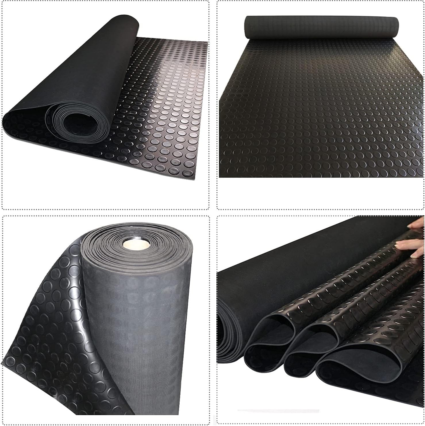 AviiSo Tappeto Salvapavimento Trasparente 3mm engrosado Tapetes de vinilo para interiores para Cocina Baño Baño Lavadero, Rollos de alfombrillas de goma impermeables para suelos (Color : Black, Size