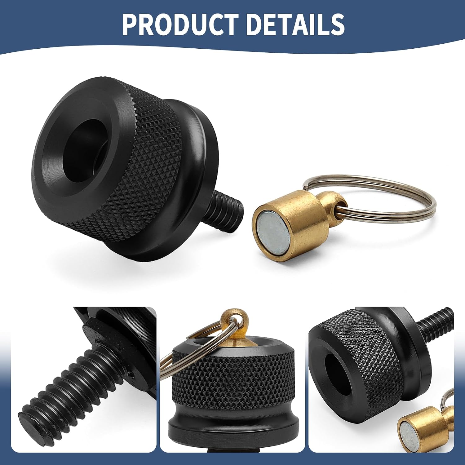 1/4-20 Thread Seat Bolt Screw Magnetic Fit For Harley 1996-2024 Sportster 883 Touring Roadking Street Glide Road Glide Dyna Wide Glide Softail Fatbob Street Bob (Black)