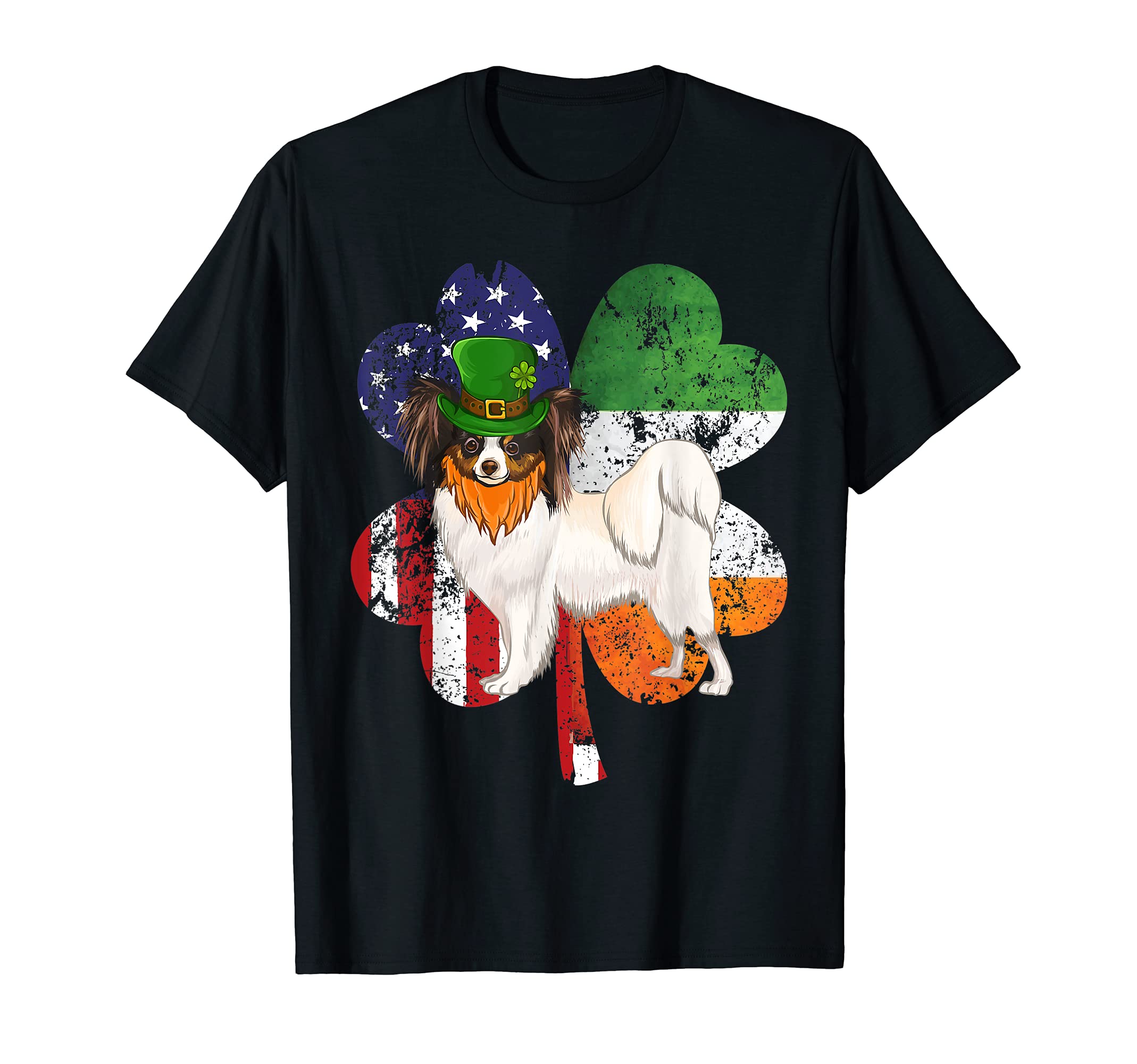St Patricks Day Irish American Flag Soft Wheaten Terrier Dog T-Shirt, Black