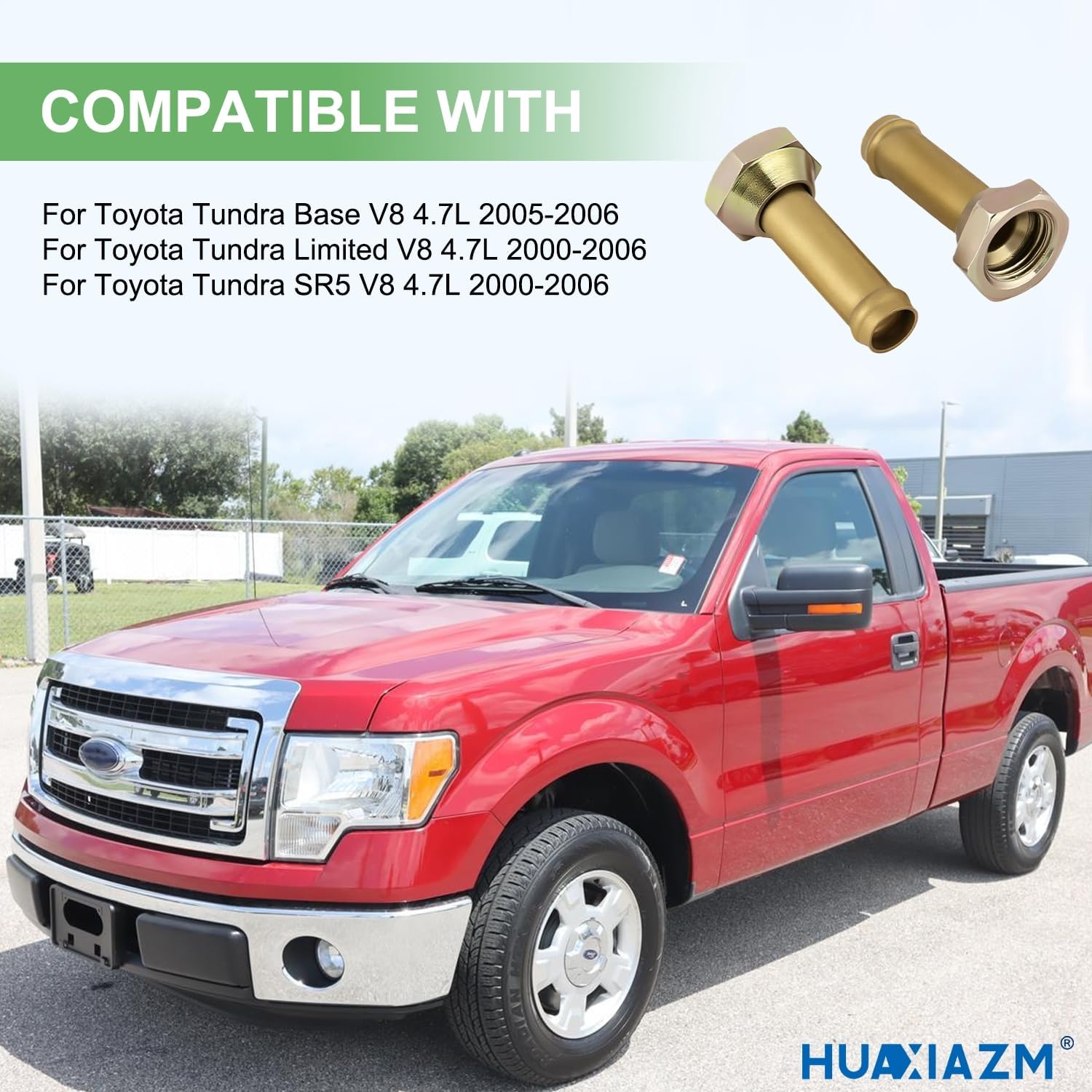 Transmission Cooler Oil Tube Connector Compatible with 2000-2006 Toyota Tundra 4.7L, 2 pcs Radiator Transmission Cooler Line Fittings