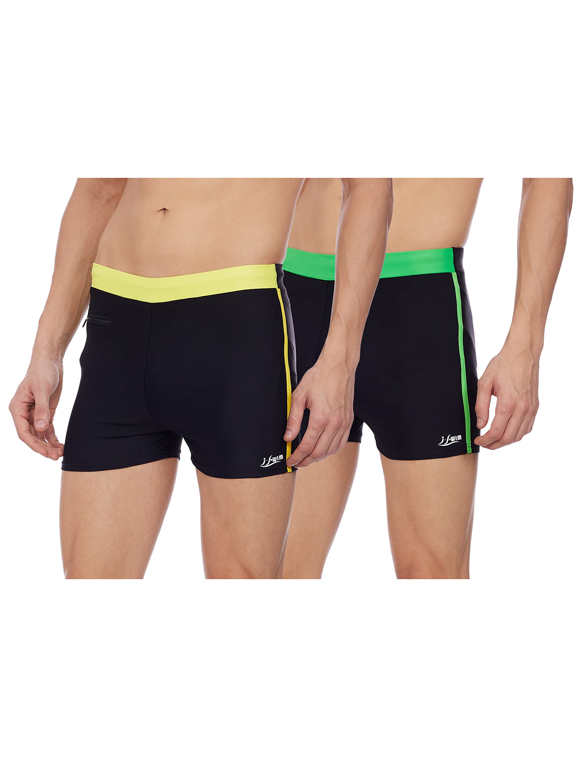 I-Swim Mens Costume Is-010 Size 2Xl Black/Yellow With Is-010 Size 2Xl Black/Yellow Pack Of 2 And Swimming Goggles Is-506