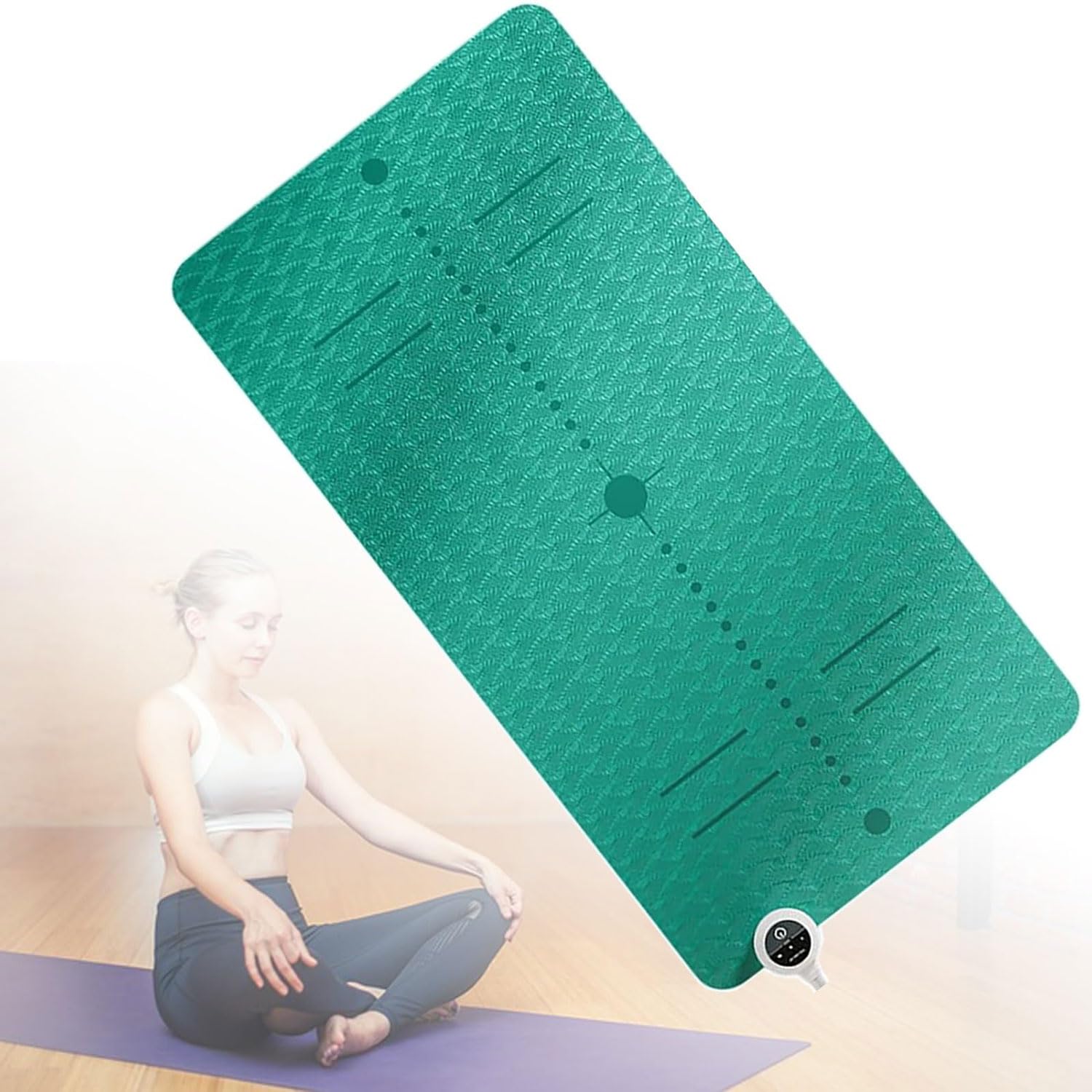 Tapis de yoga chaud en TPE doux antidérapant doté d'une minuterie intelligente de 1-12h