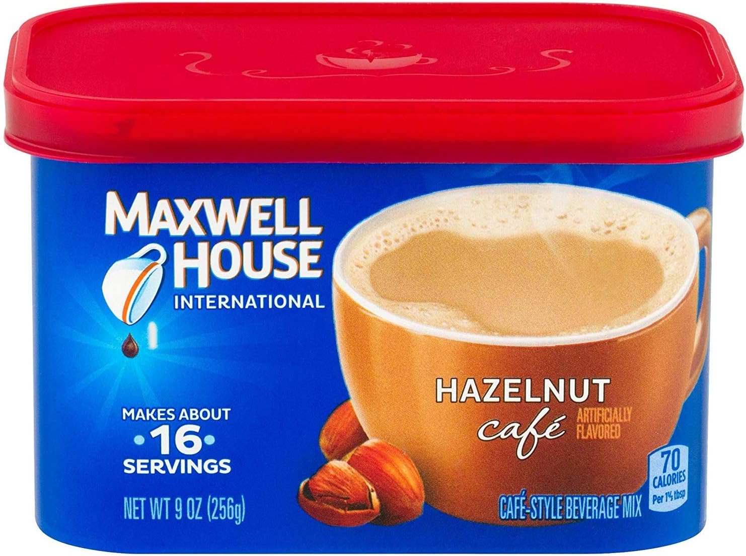 Maxwell House International Hazelnut Café-Style Instant Coffee Beverage Mix (4 ct Pack, 9 oz Canisters)