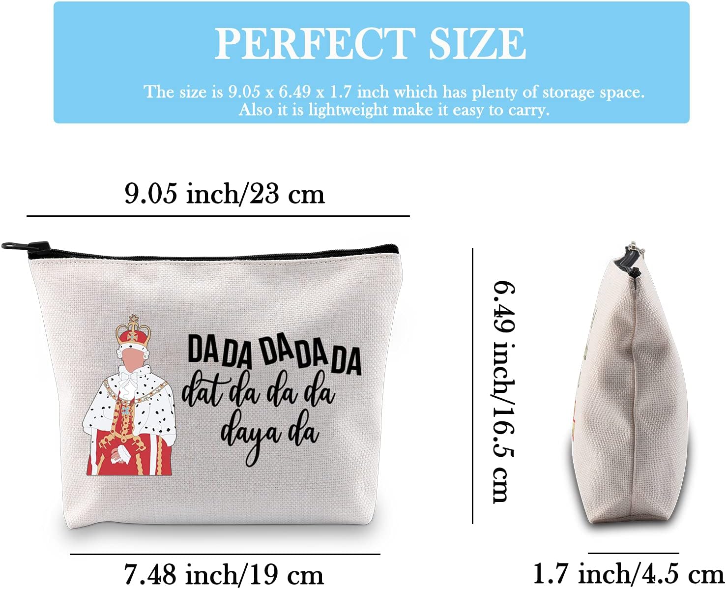 Hamilton King George III Funny Gift Makeup Bag for Lover (Dat Da Makeup EU), Da Da Dat Da Makeup Eu - Image 3