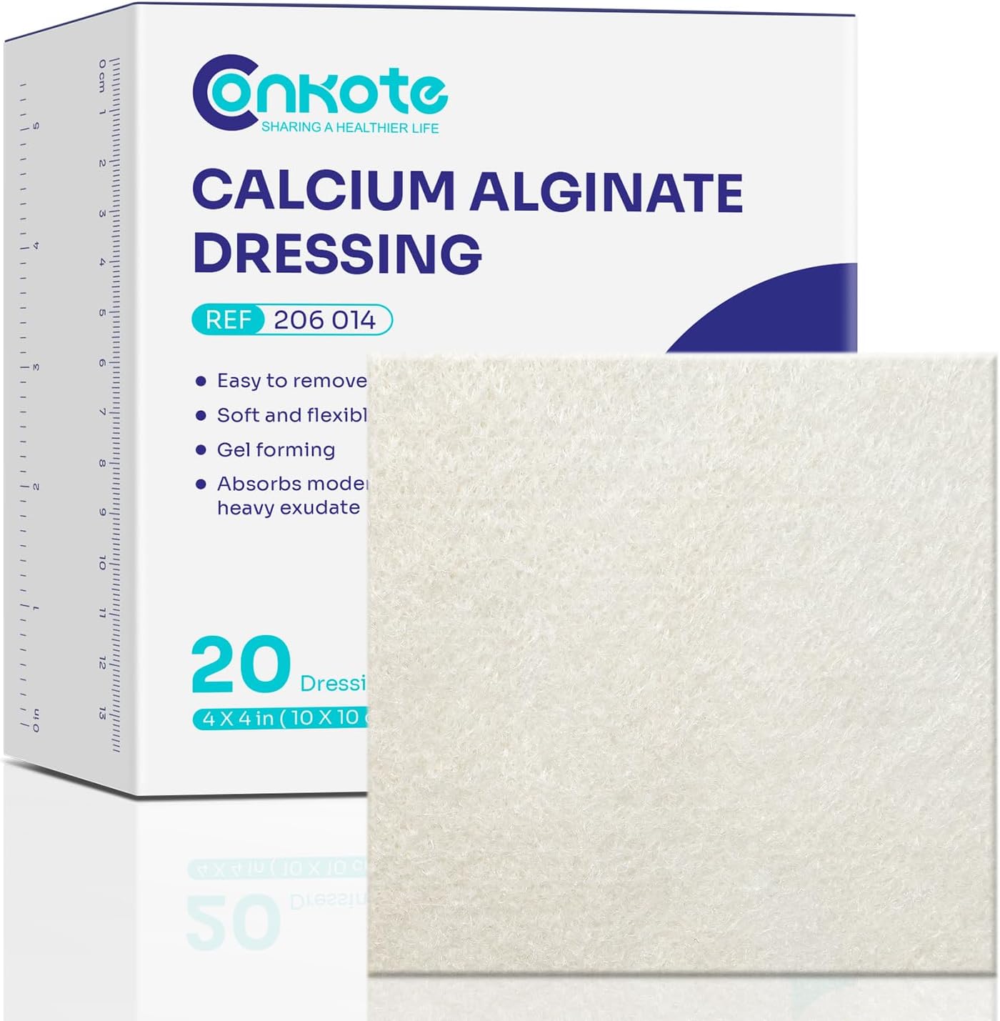 Calcium Alginate Dressing 4โ x 4โ, 20 Pack, Non-Stick Padding, Sterile | Highly Absorbent, Ideal for Moderate to Heavy Exuding Wound