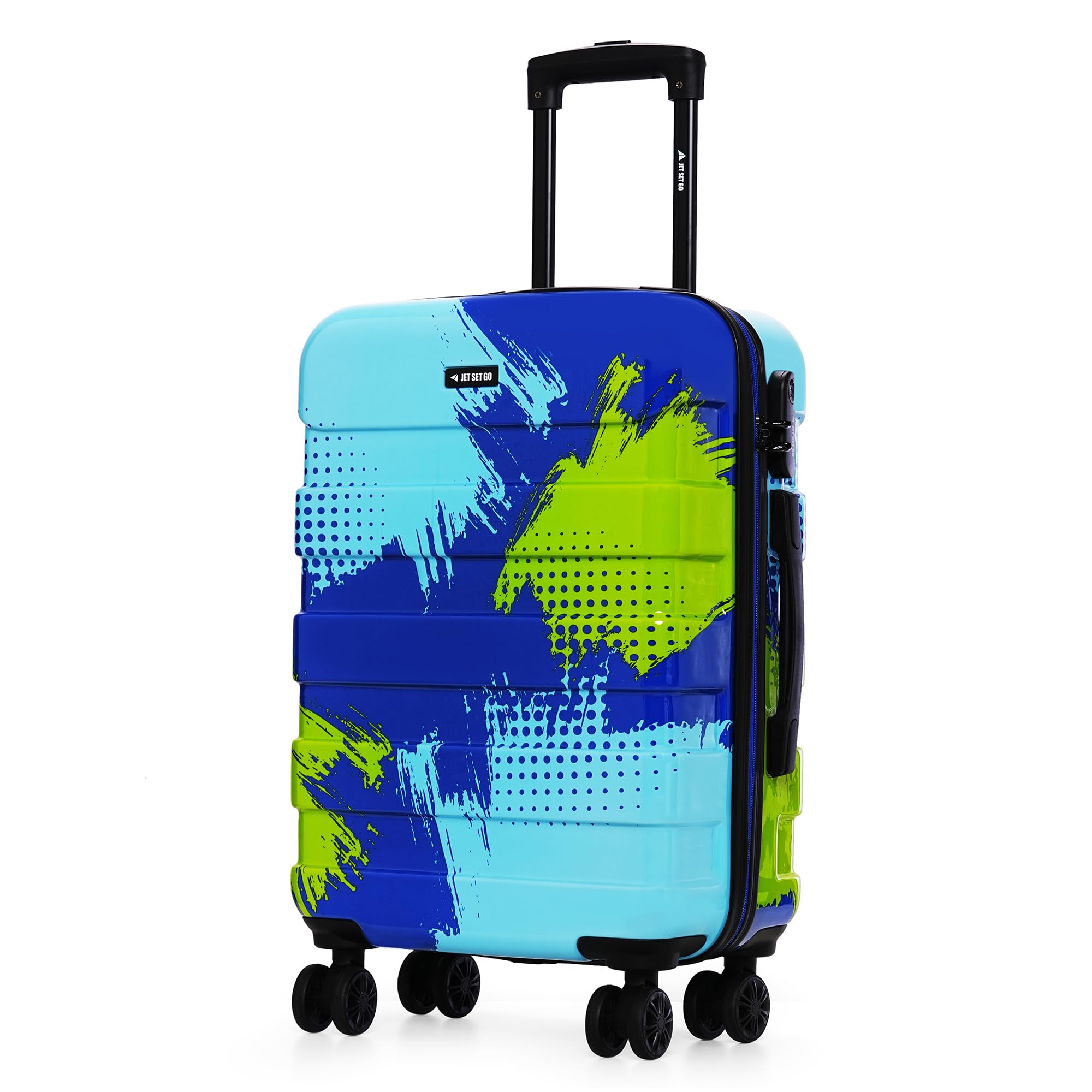 nasher miles Limited Edition Jet Set Go Real Hard-Sided Polycarbonate Printed Cabin Luggage Blue Green 20 inch |55cm Trolley Bag Suitcase-picture-37