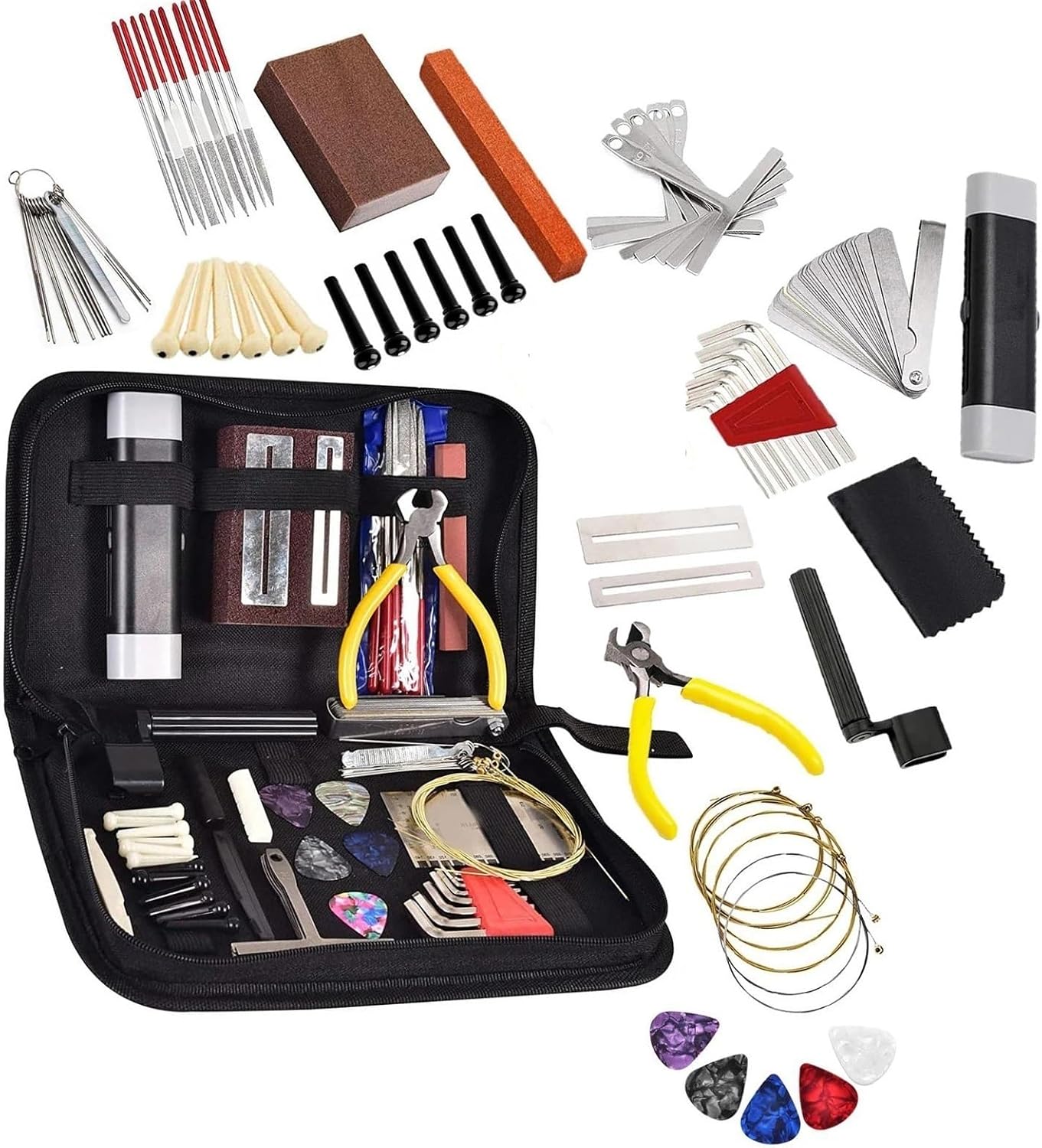 Amazon.com: Guitar Tool Guitar Tool Kit With Carry Bag Repair Tools ...