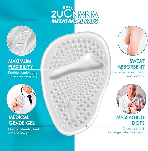 Miniatura 3 de Cojines de bola de pie (2 pares de plantillas de gel), inserciones de talón para mujer, almohadillas de talón antideslizantes, cojines de talón para