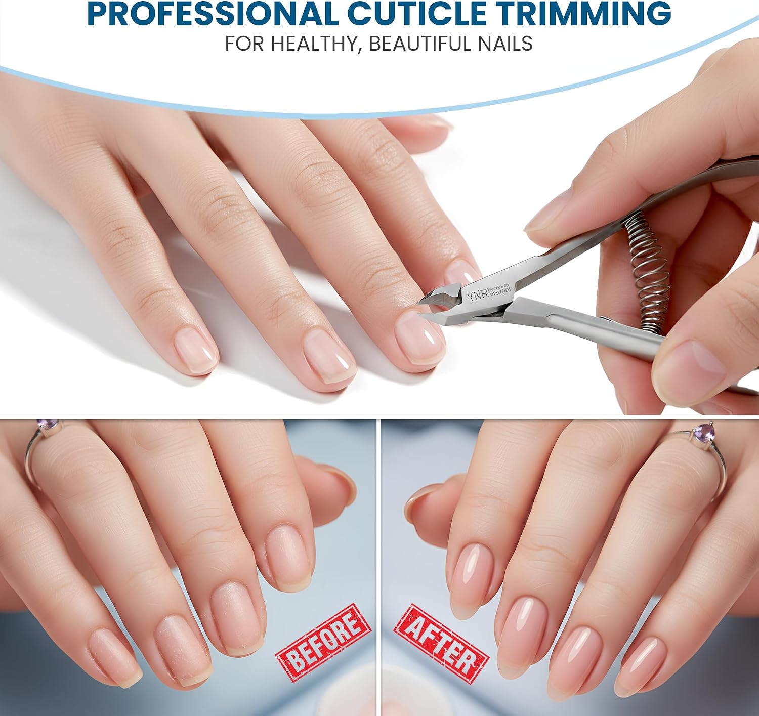 YNR® Cuticle Nipper Cuticle Cutter and Remover for Dead Skin - Durable Manicure Tools and Cuticle Clippers- Stainless Steel Professional Tool (Silver - 4" - 3 mm)