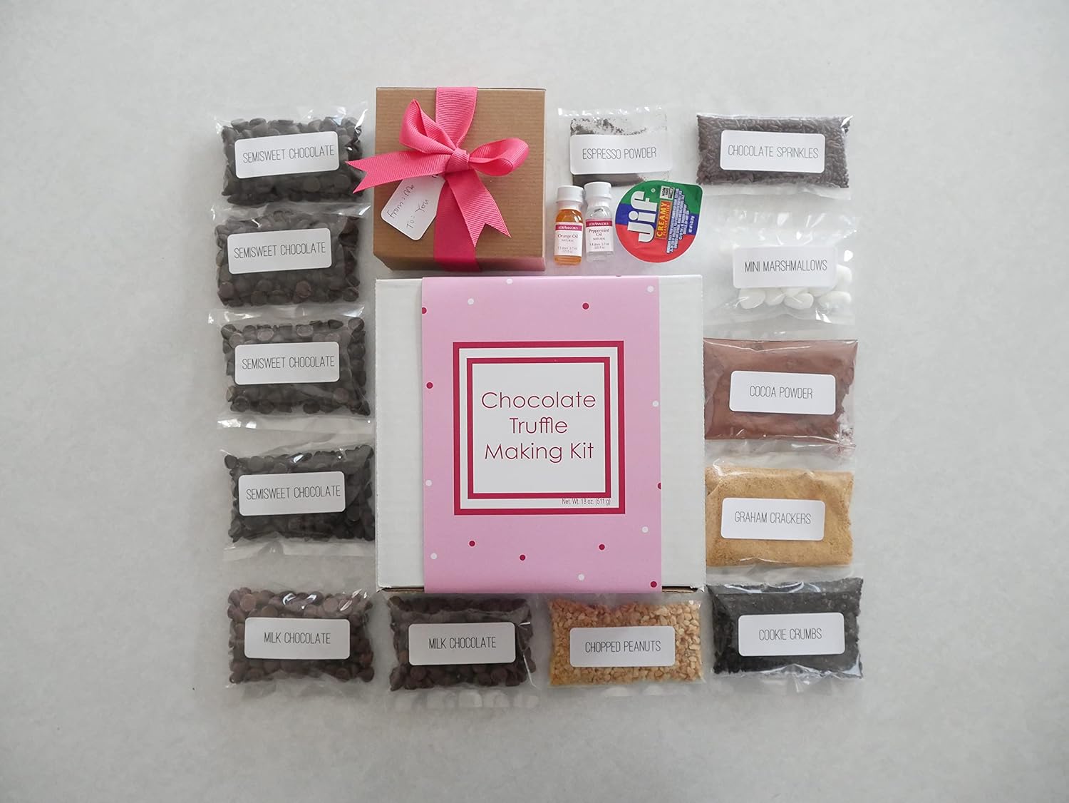 Chocolate Truffle Making Kit - Valentines (Easy DIY Intro to Chocolate Making). for All Ages! Includes 6 Unique Recipes, Instructions, and Ingredients. Makes 18 Hand-Rolled Gourmet Chocolate Truffles