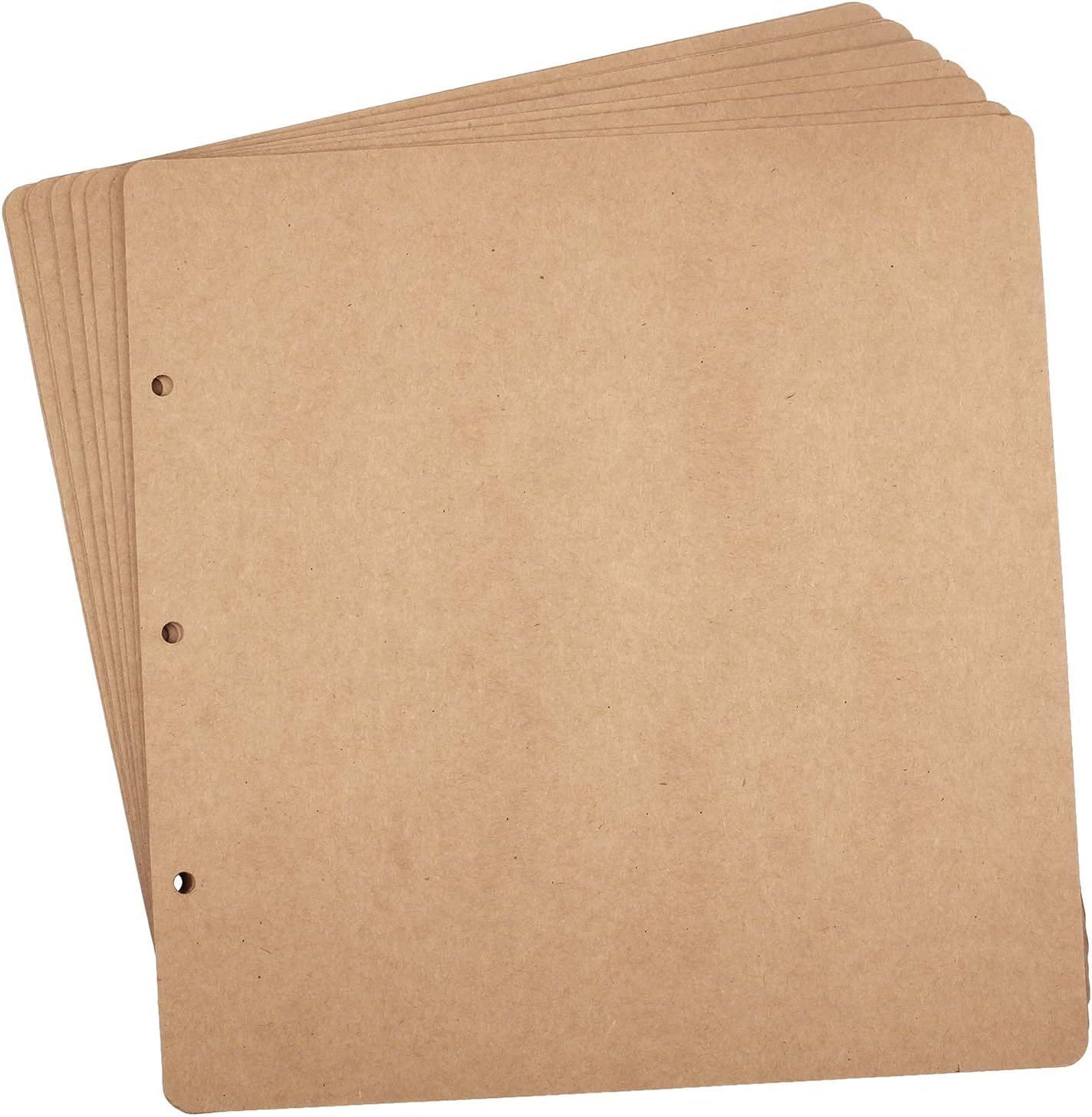 CenterZ Vintage Photo Album DIY Scrapbook - 10x10 inch 50 Pages Double Sided, PU Leather Cover Three-Ring Binder Picture Booth Albums with 6 Colors 306pcs Self Adhesive Photos Corners for Memory Keep