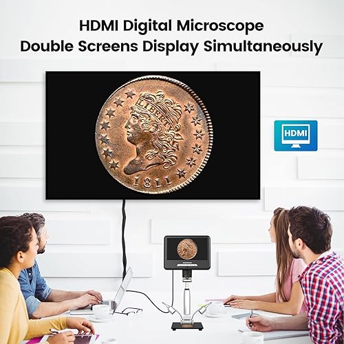 Miniatura 3 de Andonstar Microscopio digital HDMI AD207S con pantalla LCD de 7 pulgadas, microscopio de soldadura, microscopio de moneda para monedas de error, kit